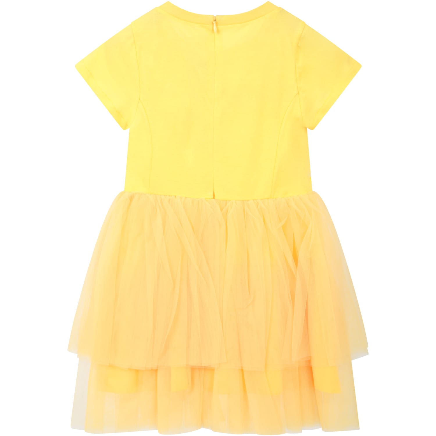 Shop Simonetta Yellow Dress For Girl With Bow