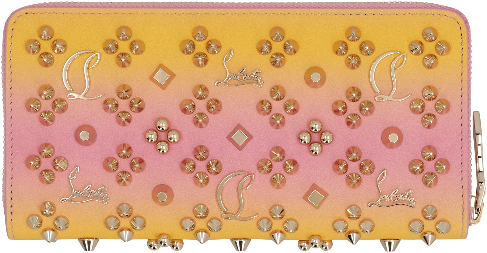 Shop Christian Louboutin Panettone Leather Wallet In Pink