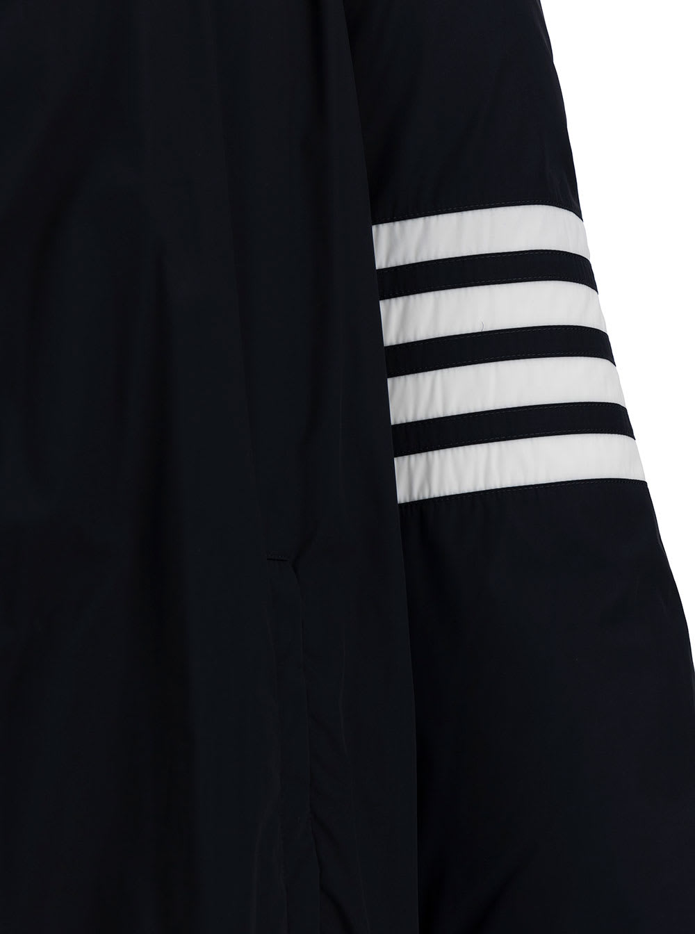 Shop Thom Browne Blue Jacket With 4bar Detail In Nylon Man