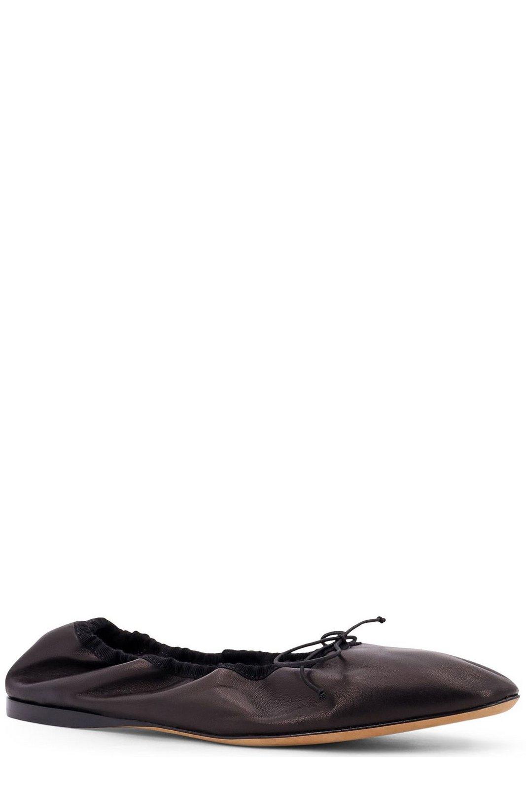 Shop The Row Hereditas Bow Detailed Ballet Flats In Blk Black