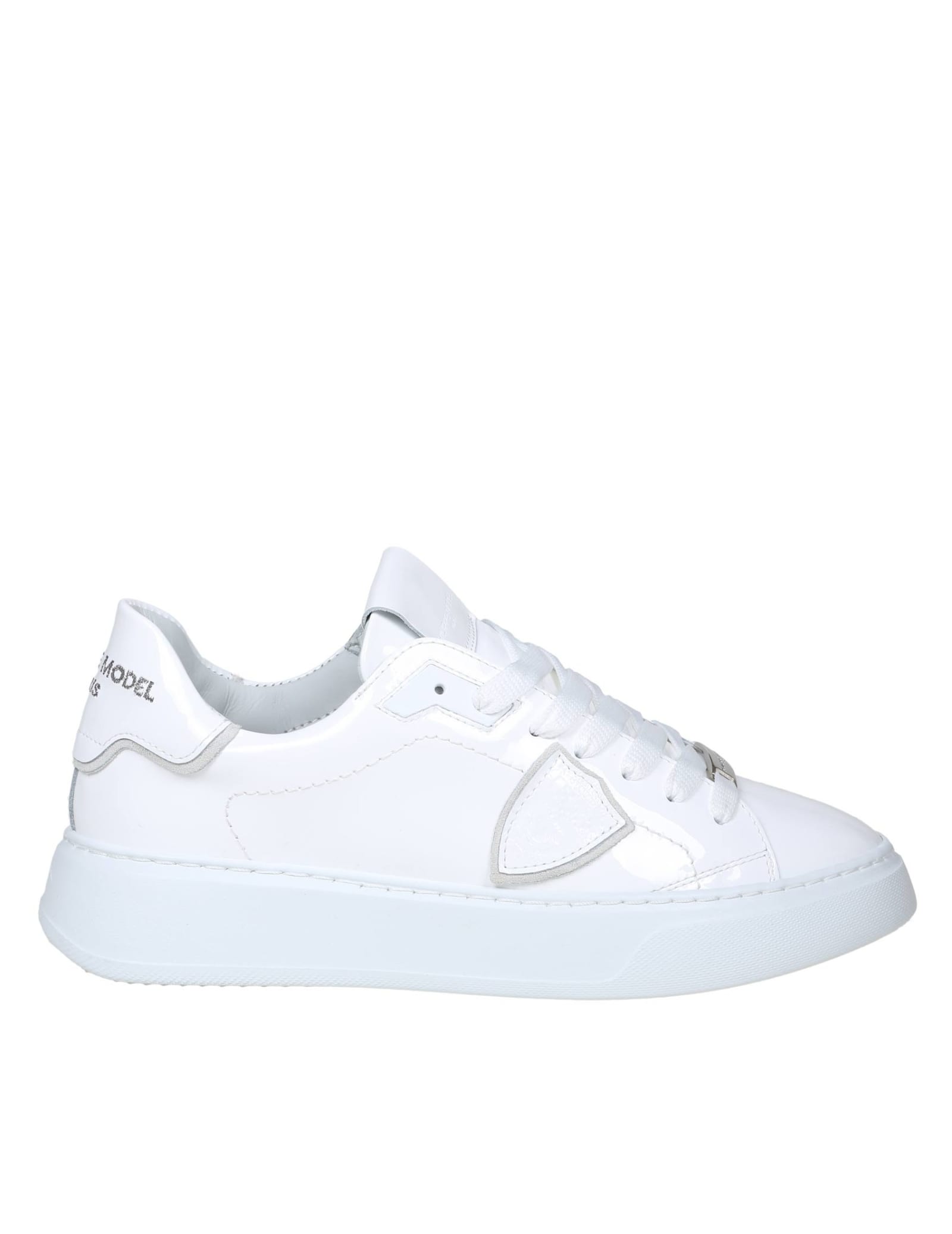 Philippe Model Temple In White Patent Leather