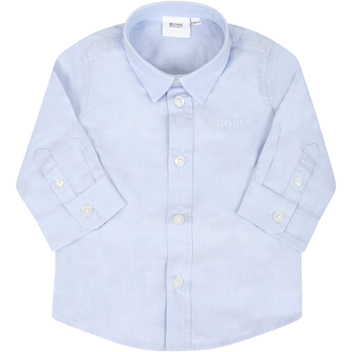 Hugo Boss Light Blue Shirt For Babyboy With Logo