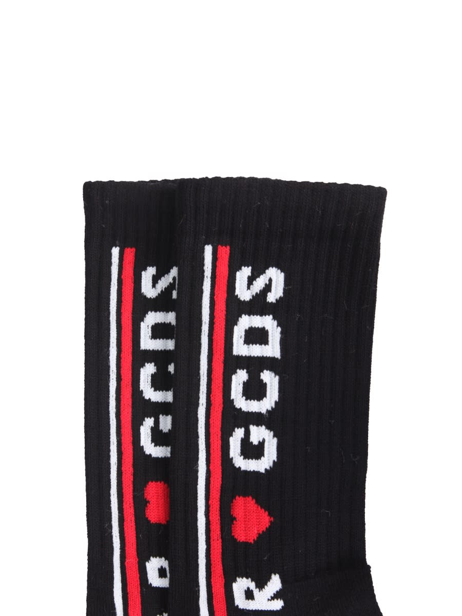 Shop Gcds Socks With Love  Logo In Black
