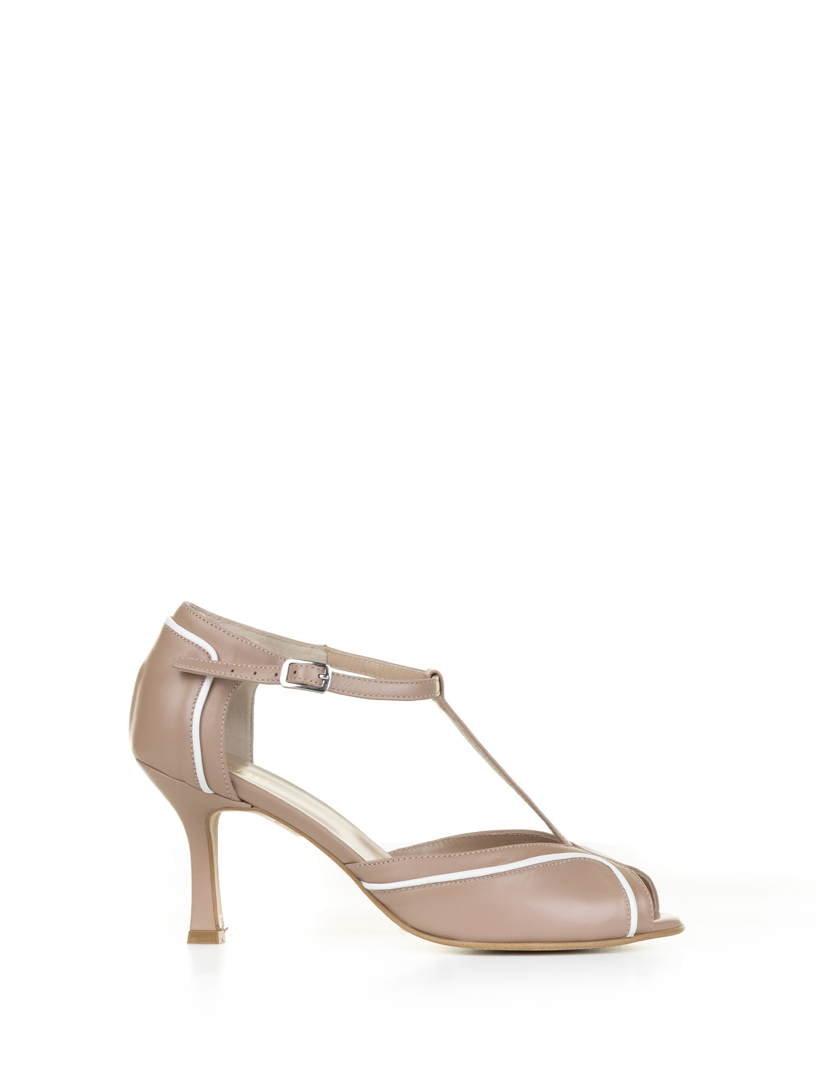 Nude Leather Pumps With Strap