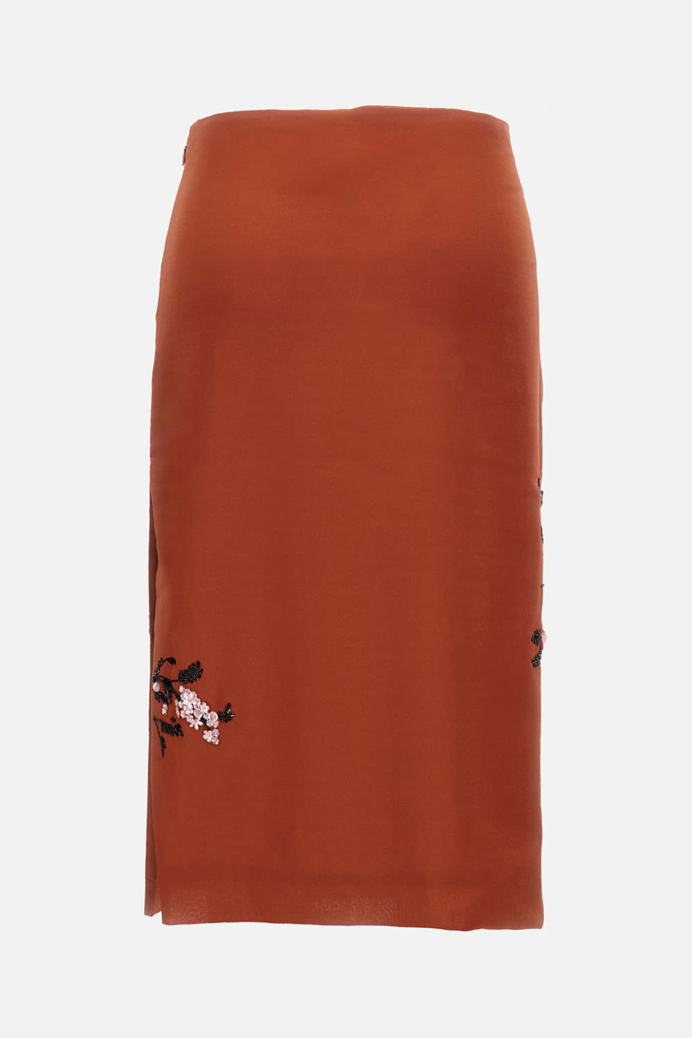 Des_phemmes Sequin-embellished Side-slit Skirt In Brown