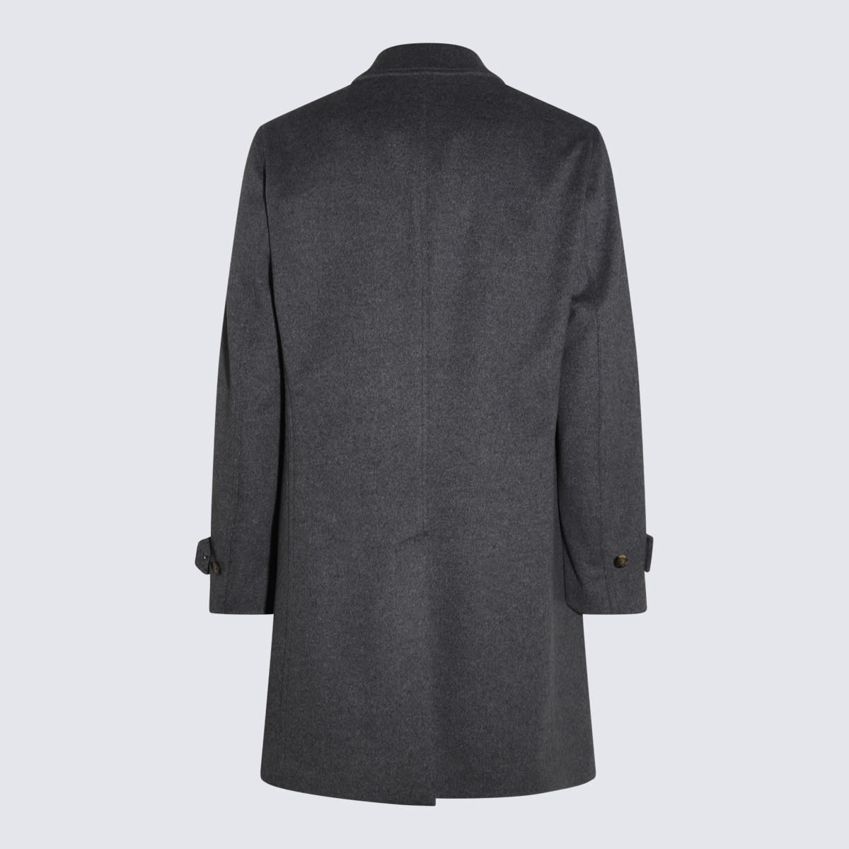 Shop Lardini Grey Wool Coat