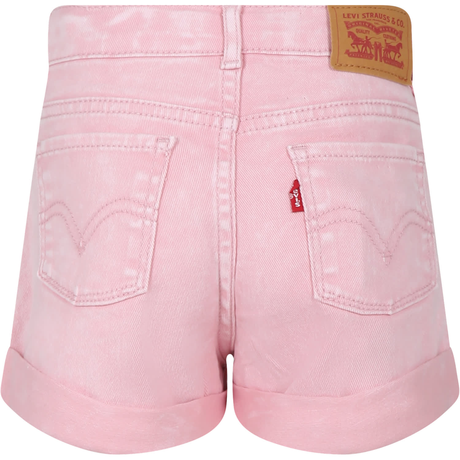 Shop Levi's Pink Shorts For Girl With Logo