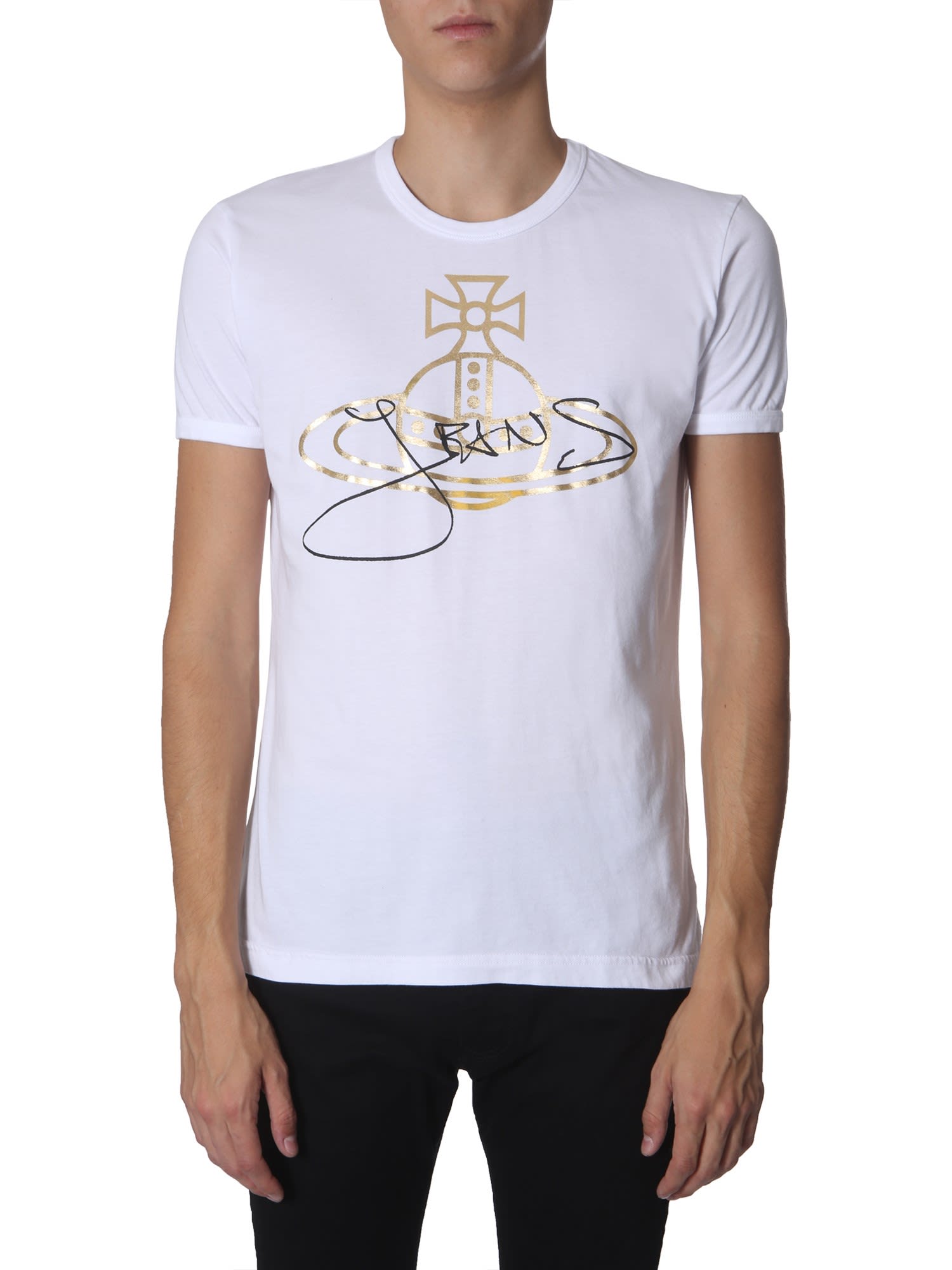 Vivienne Westwood Gold Foil T-shirt In Bianco | ModeSens