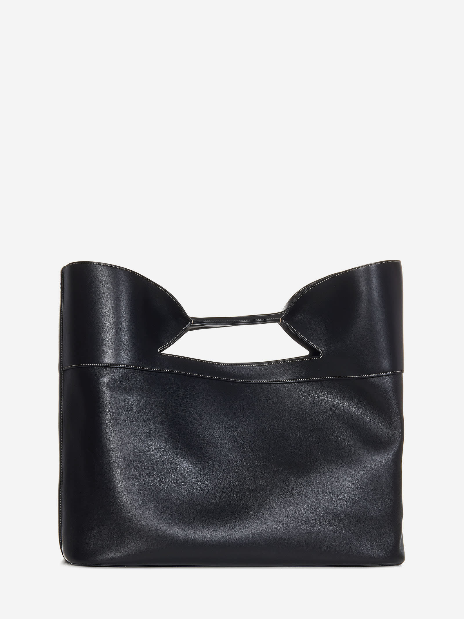 Shop Alexander Mcqueen The Bow Large Tote In Black