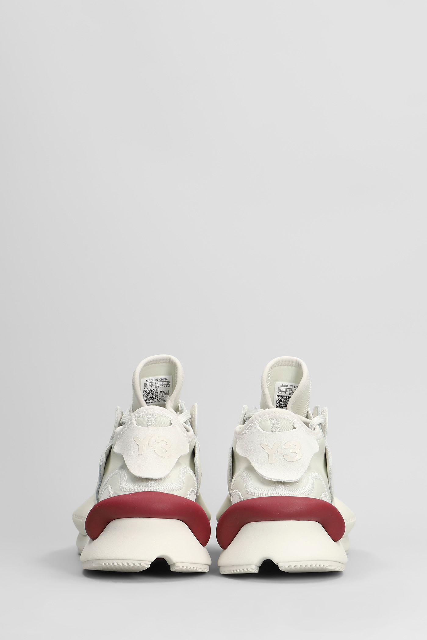 Y-3 Kaiwa Sneakers In White Leather In White