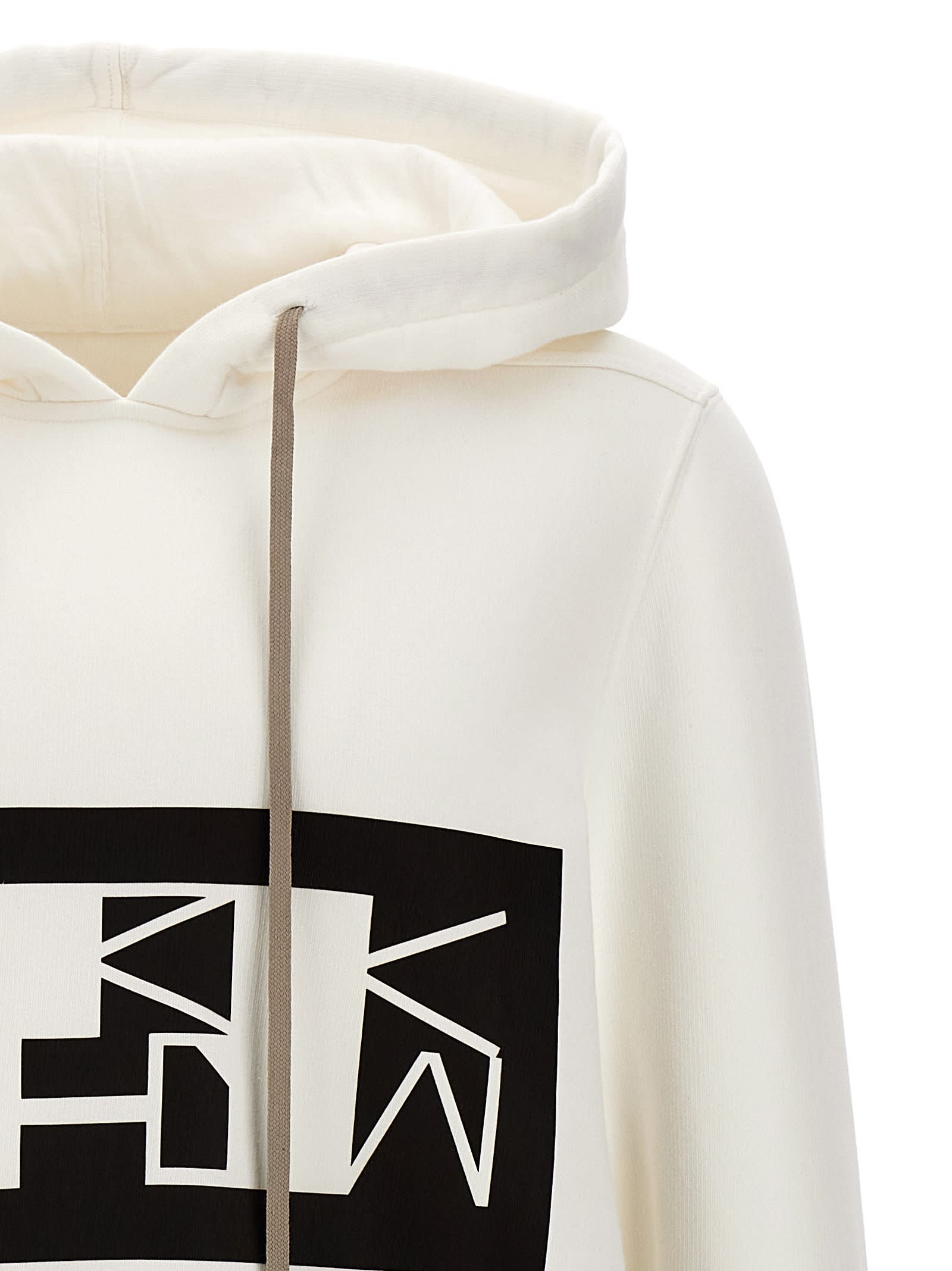 Shop Drkshdw Logo Print Hoodie In White/black