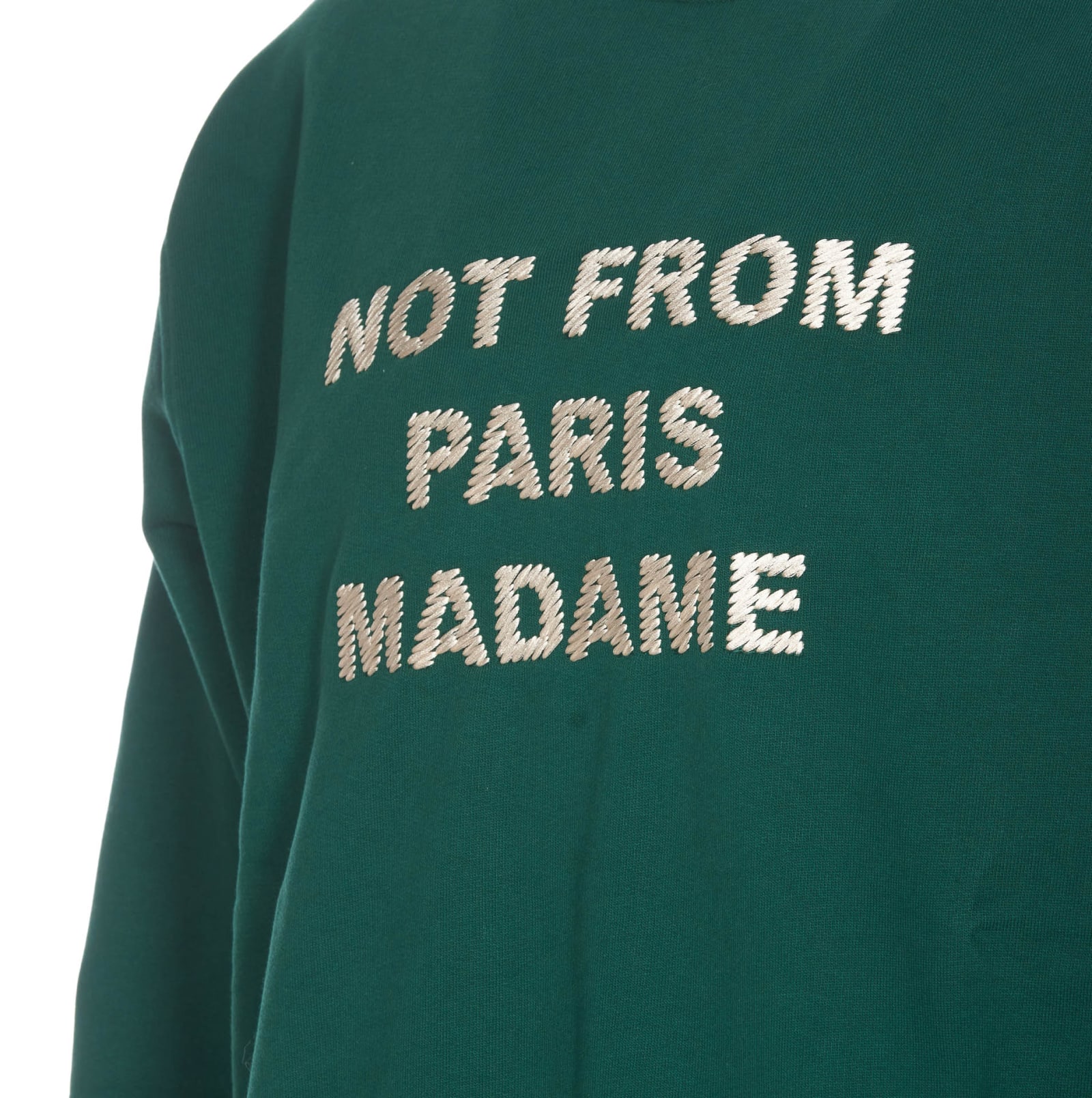 Shop Drôle De Monsieur Slogan Sweatshirt In Green