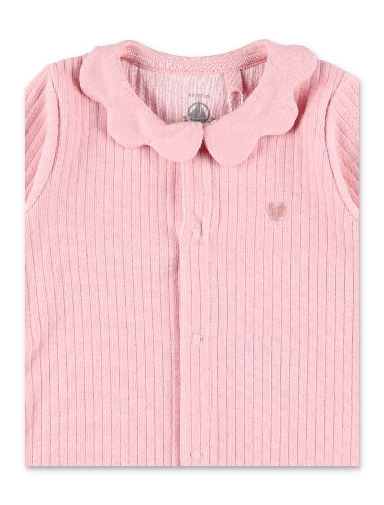 Petit Bateau Kid - Plain Velour Pyjama Suit In Pink