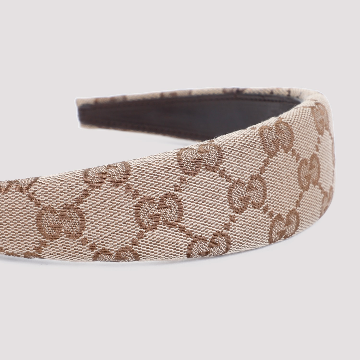 Gucci Original Gg Beige Ebony Polyester Hairband In Beige Ebony