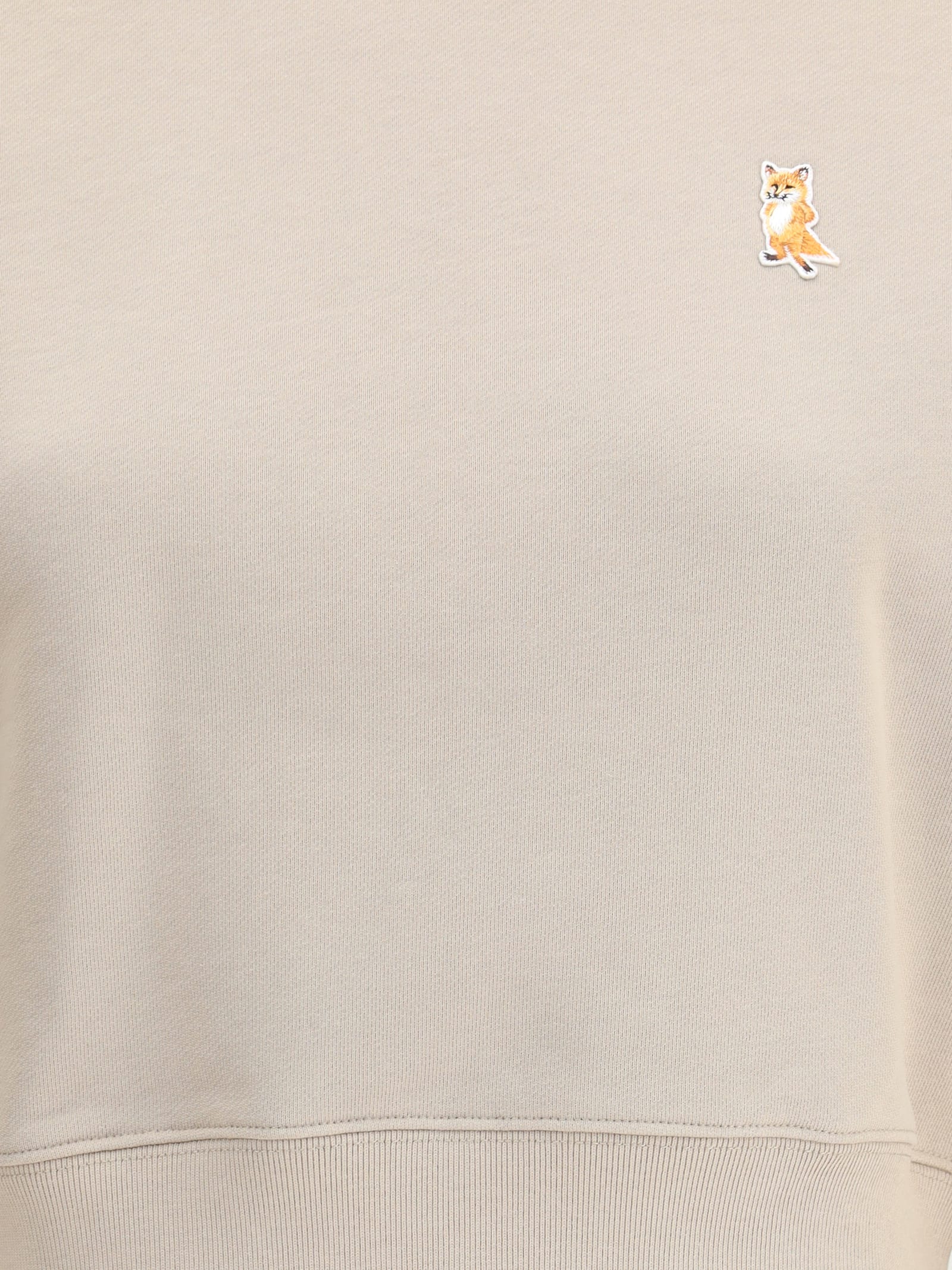 Maison Kitsuné Lady Fox-embroidered Sweatshirt In Neutral