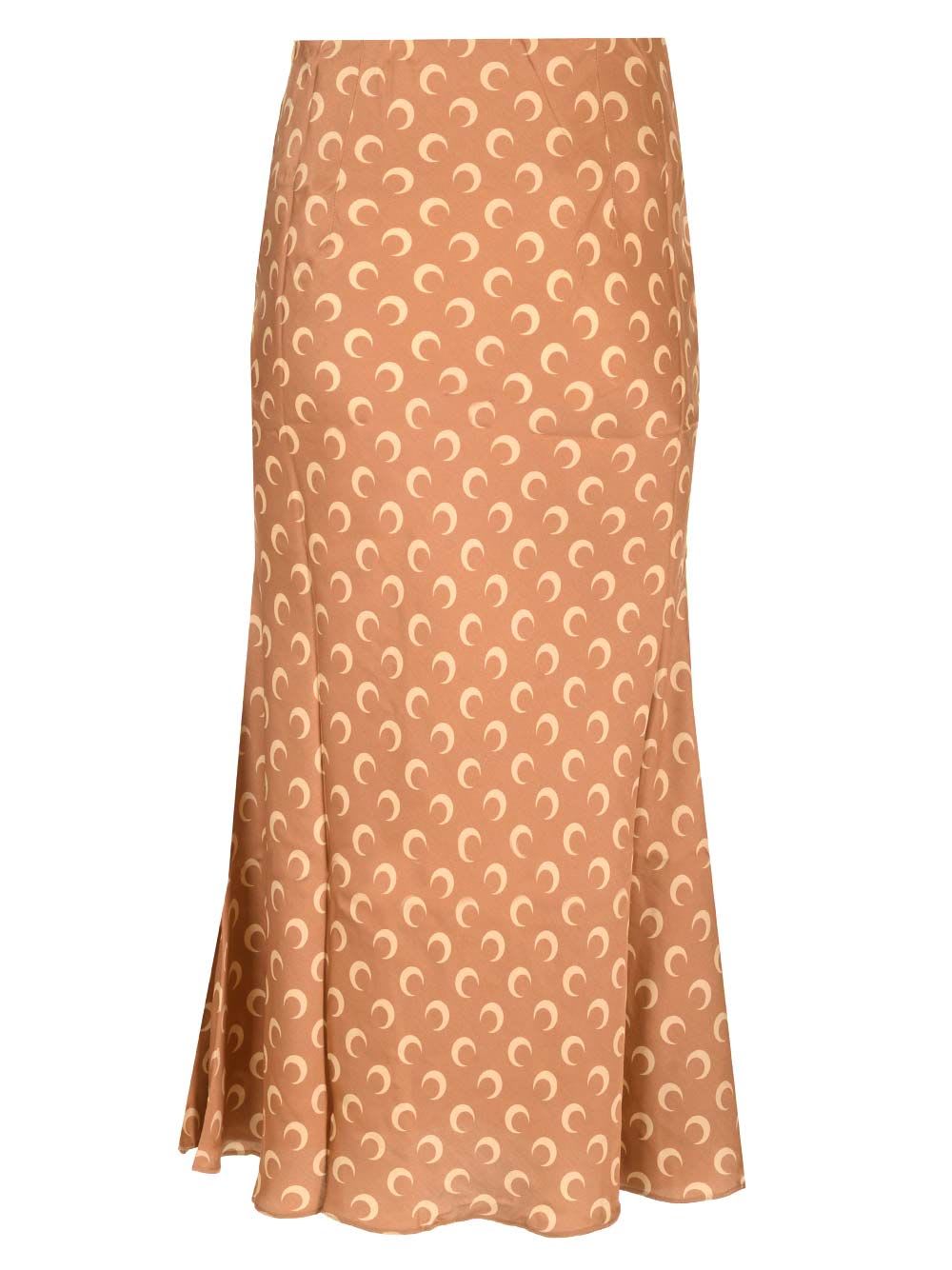 Shop Marine Serre Midi Skirt In Beige