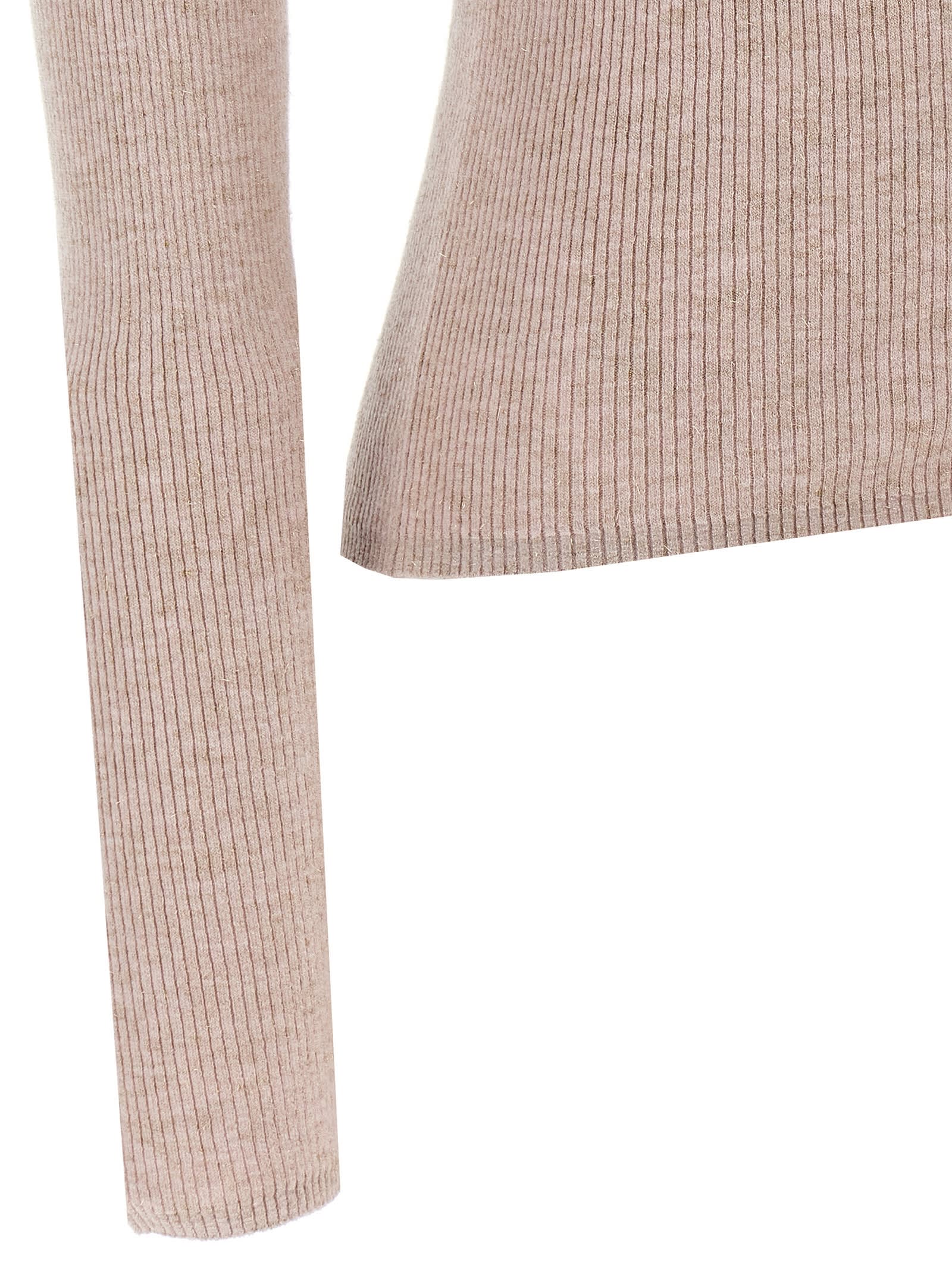 Shop Brunello Cucinelli Glitter Ribbed Cardigan In Pink