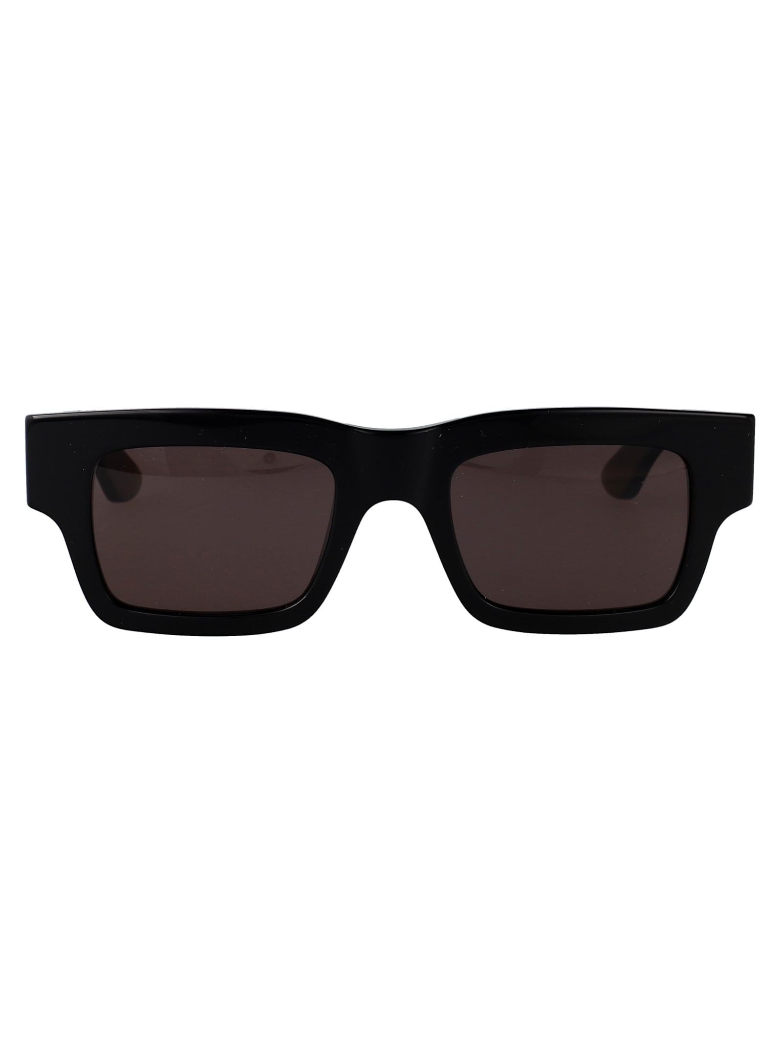 Alexander Mcqueen Black-black-grey Recycled Acetate Sunglasses In Black