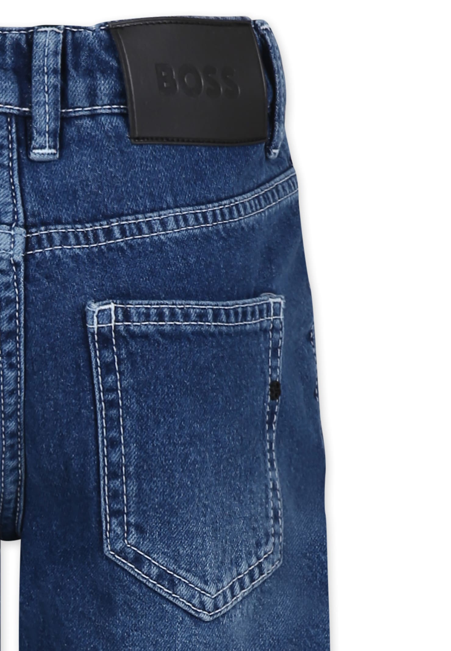 Hugo Boss Denim Shorts For Boy In Denim