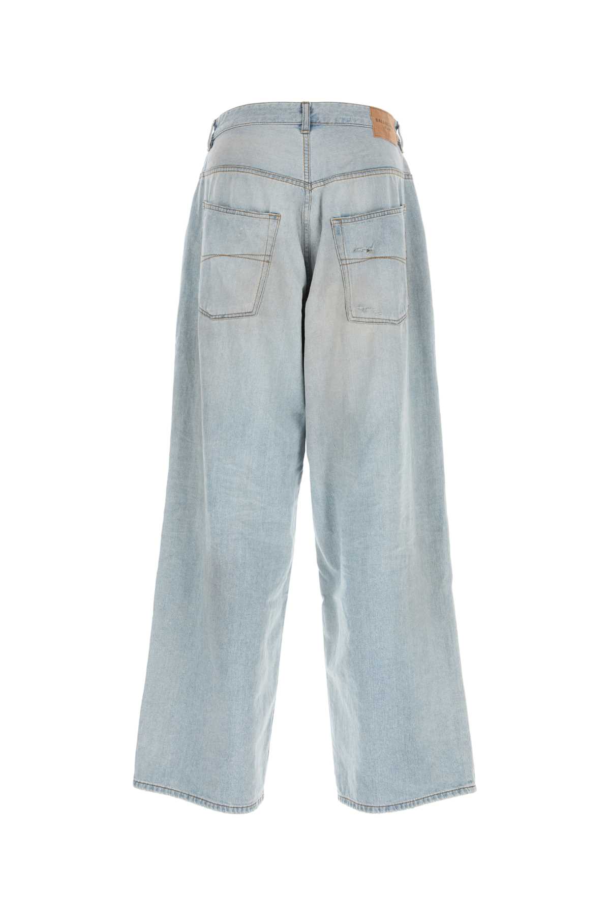 Balenciaga Relaxed Fit Wide Leg Trousers In Blue