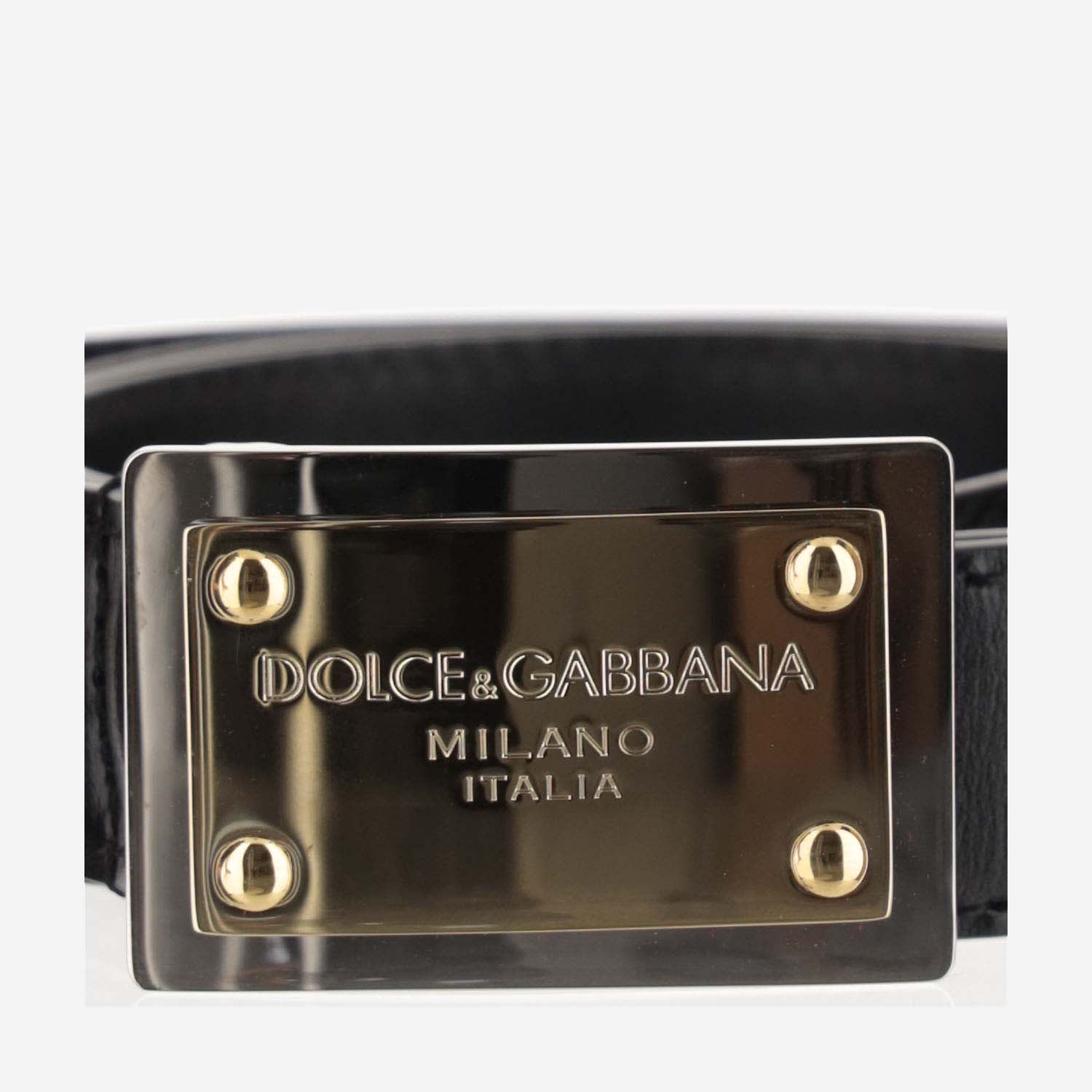 Dolce & Gabbana Leather Belt With Logo