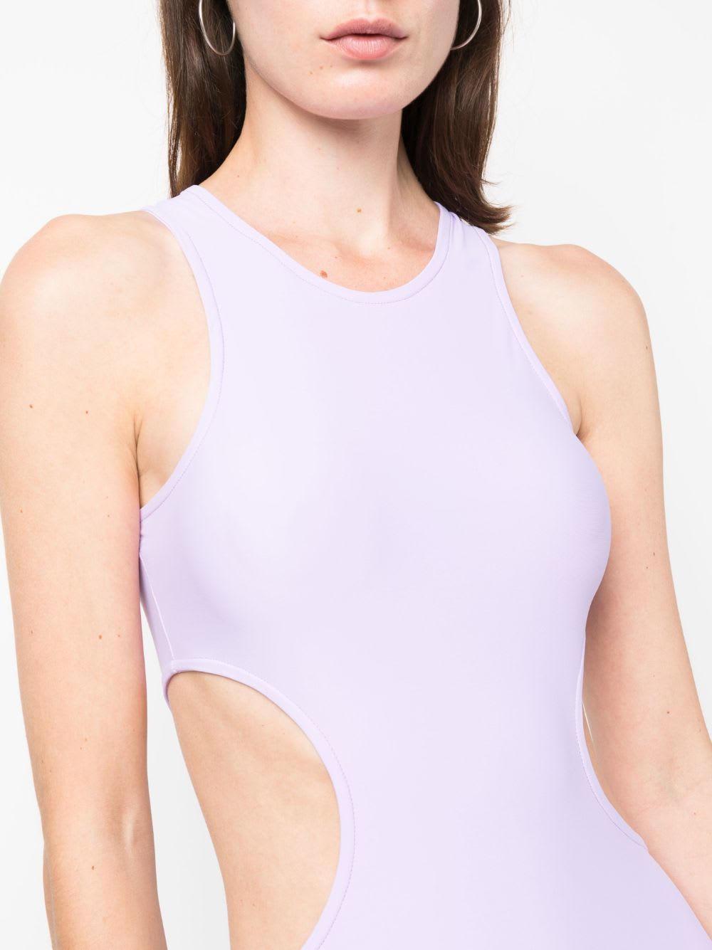 Reina Olga Sleeveless Minidress Featuring Cut-out Detailing In Purple