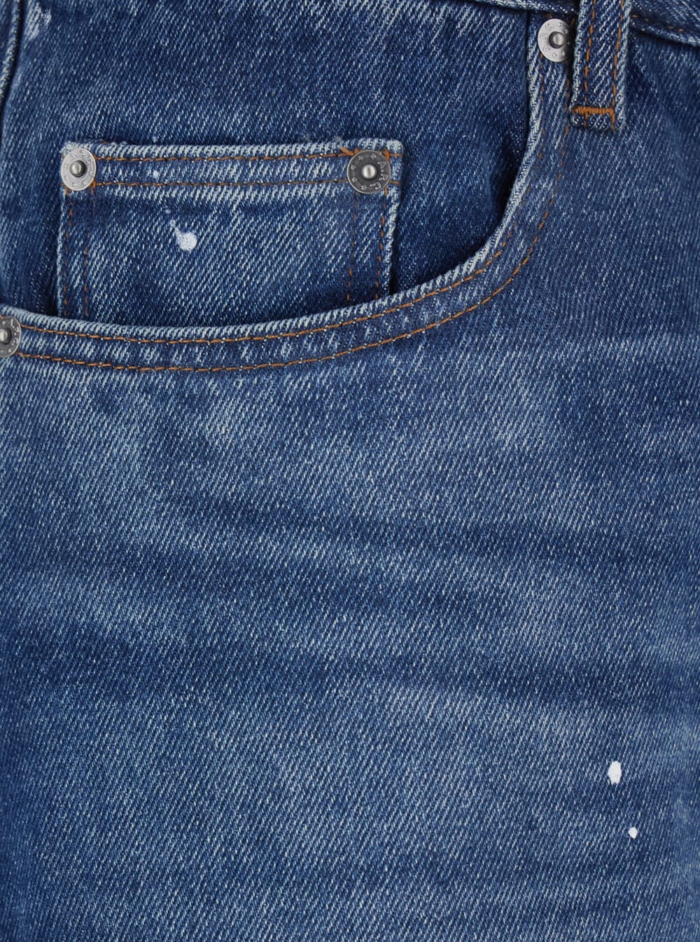 Apc Blue Five-pocket Jeans With All-over Paint Effect In Blu