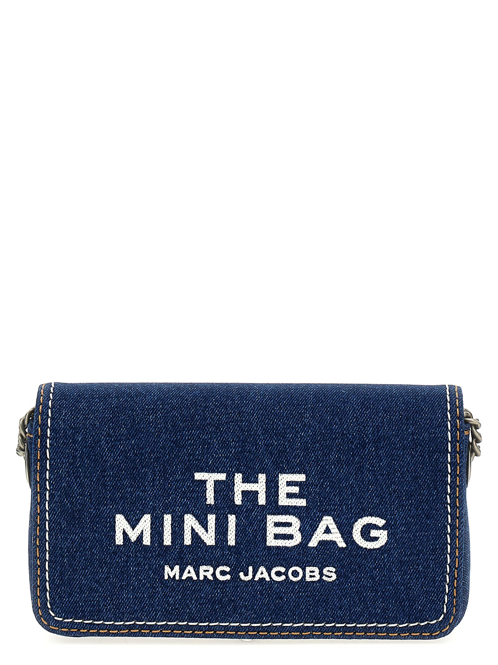 Marc Jacobs The Denim Chain Mini Crossbody Bag In Blue
