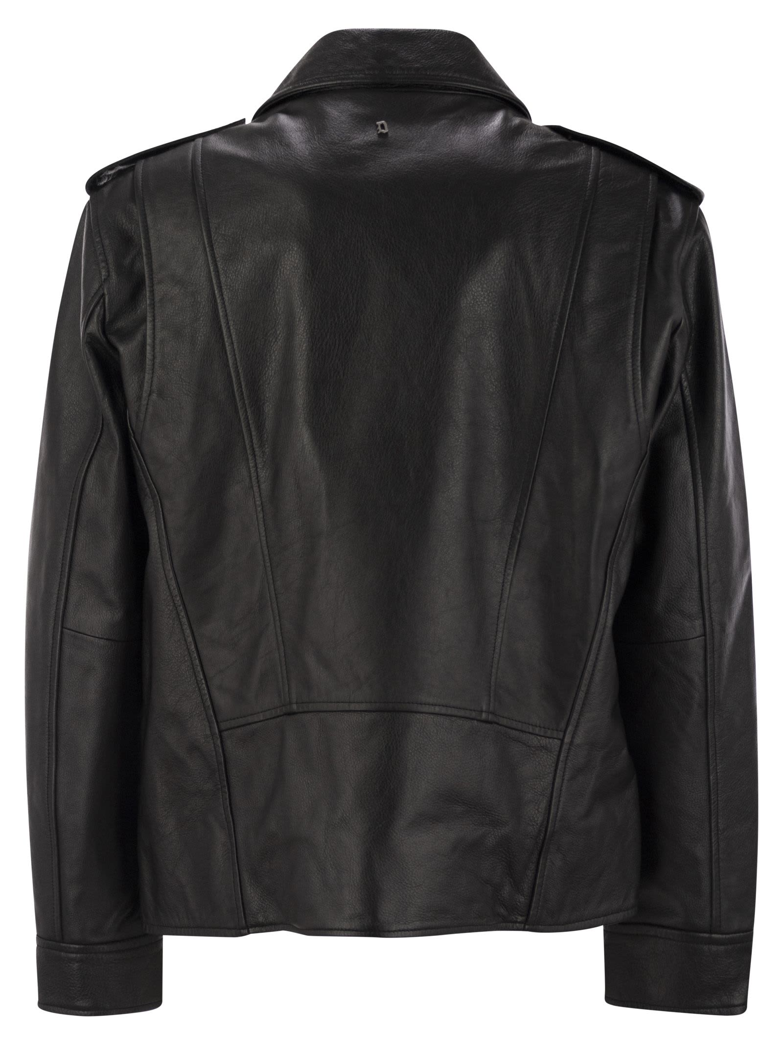 Dondup Leather Jacket In Black