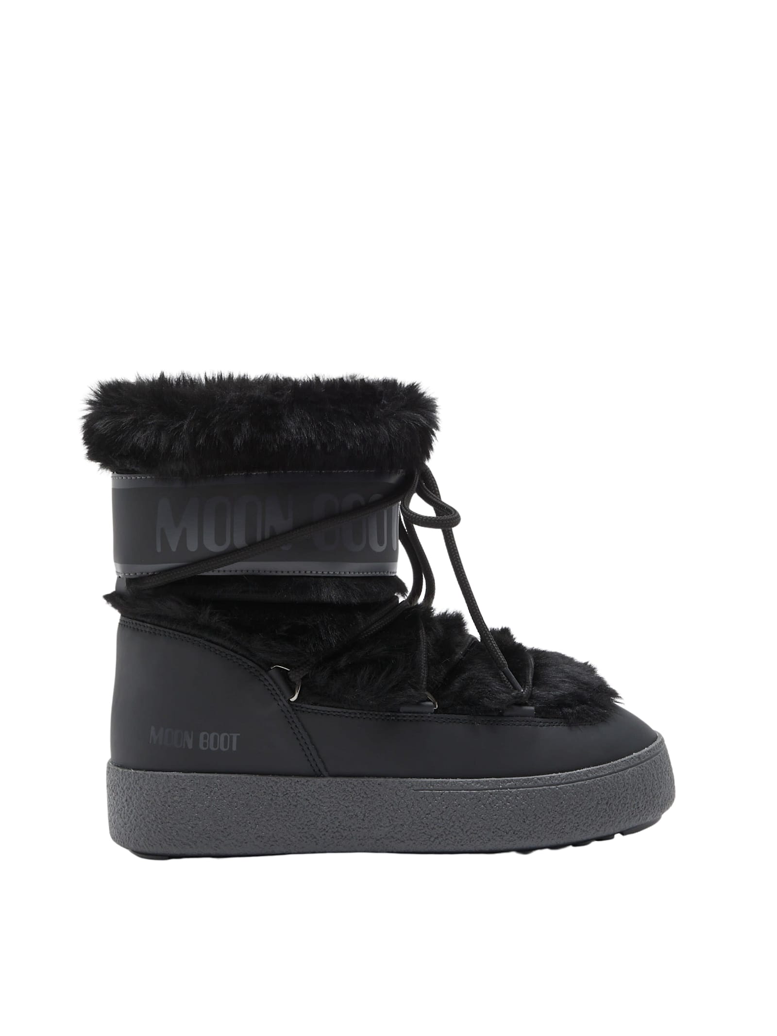 Moon Boot Mb Ltrack Faux Fur Wp In Black