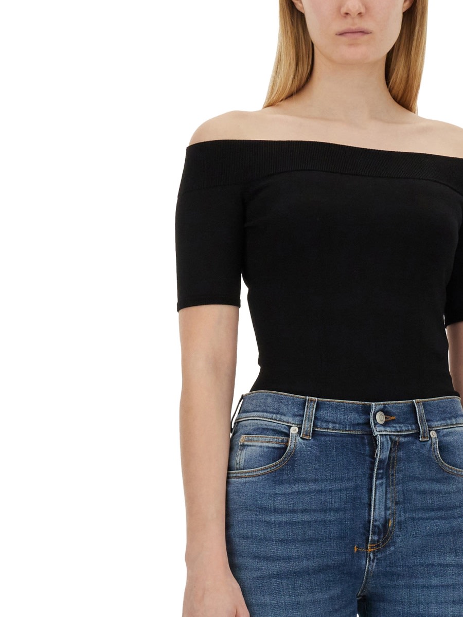 Shop Alexander Mcqueen Knitted Tops. In Black