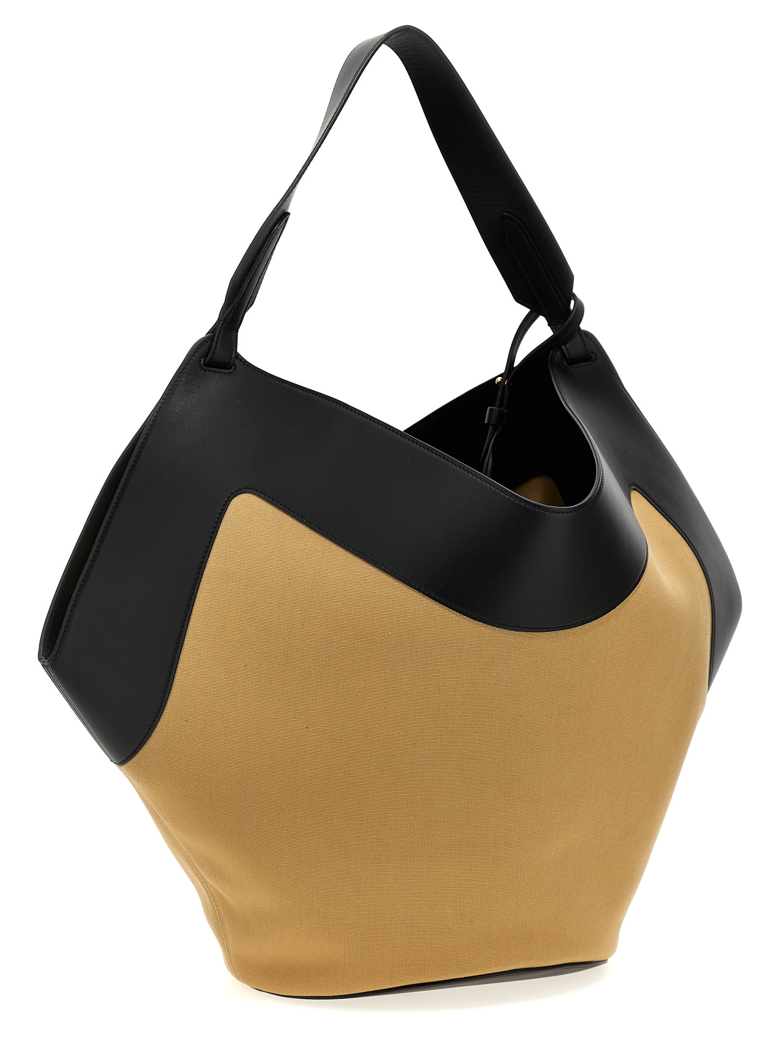 Shop Khaite Medium Lotus Tote Shopping Bag In Black / Honey