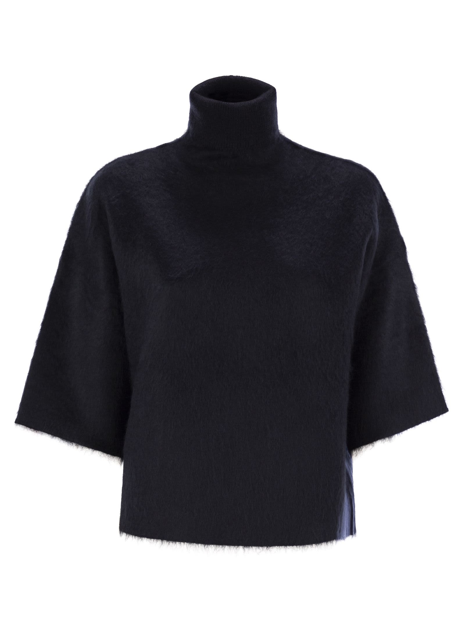 Shop Fabiana Filippi Maglia In Mohair Spazzolato In Blue