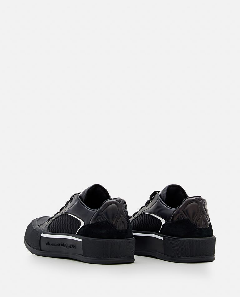 Shop Alexander Mcqueen Fabric Sneakers In Black