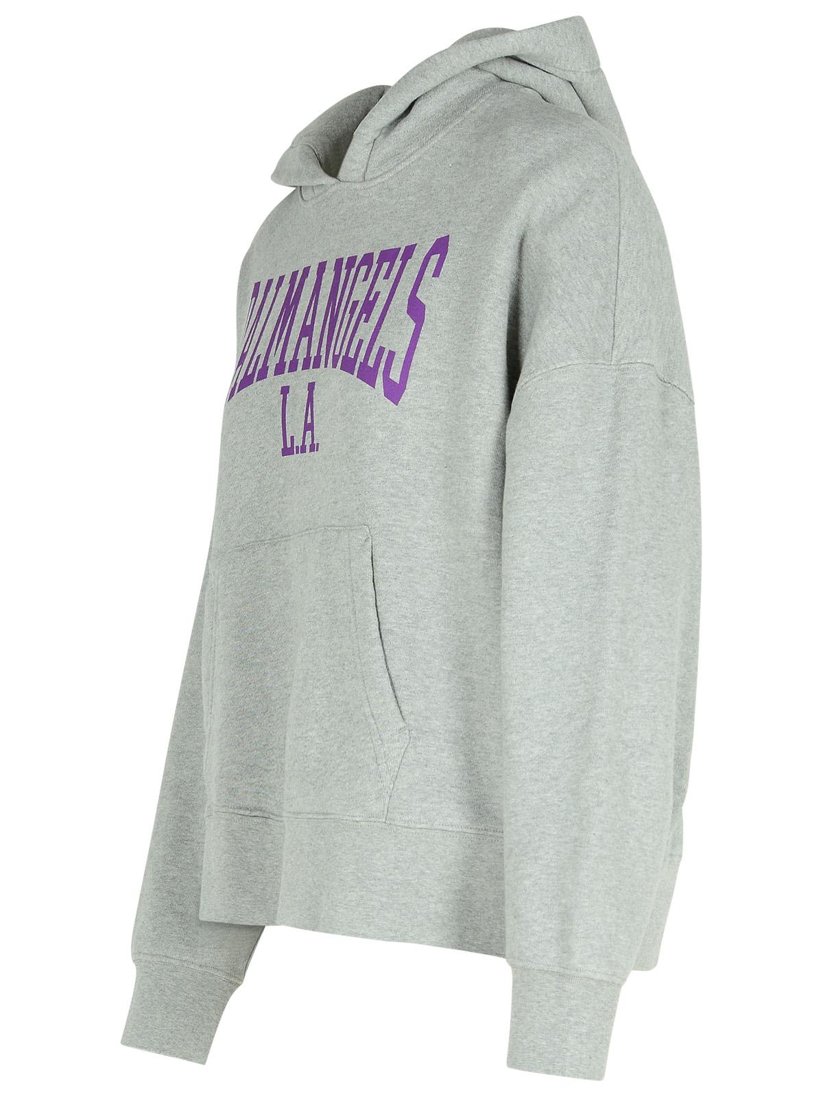 Shop Palm Angels College Grey Cotton Sweatshirt