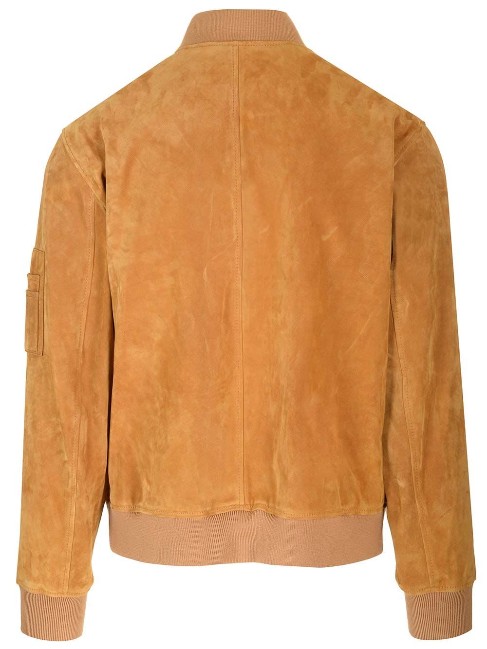 Shop Versace Bomber Jacket In Brown