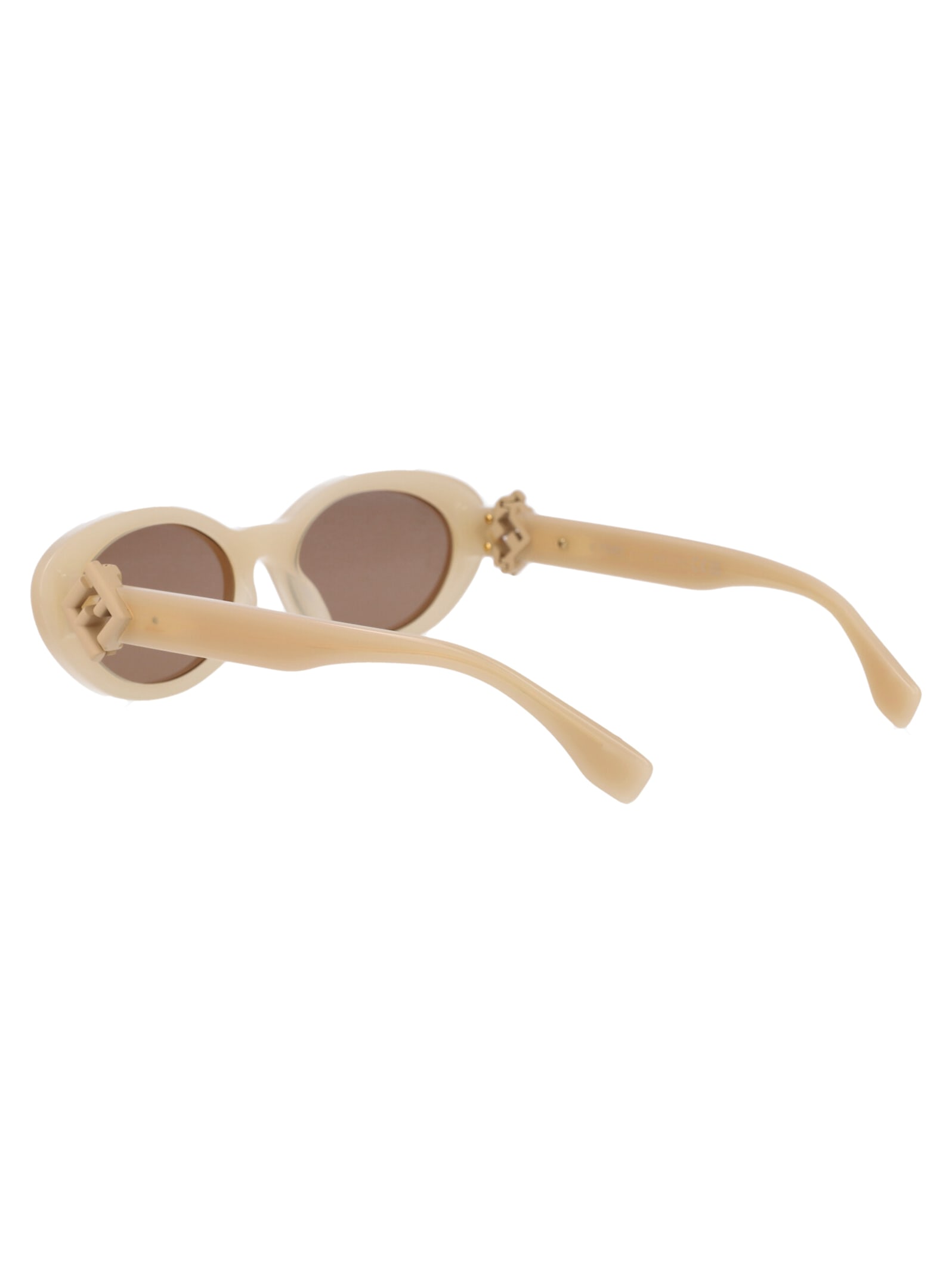 Shop Fendi Ff Diamonds Sunglasses In Beige