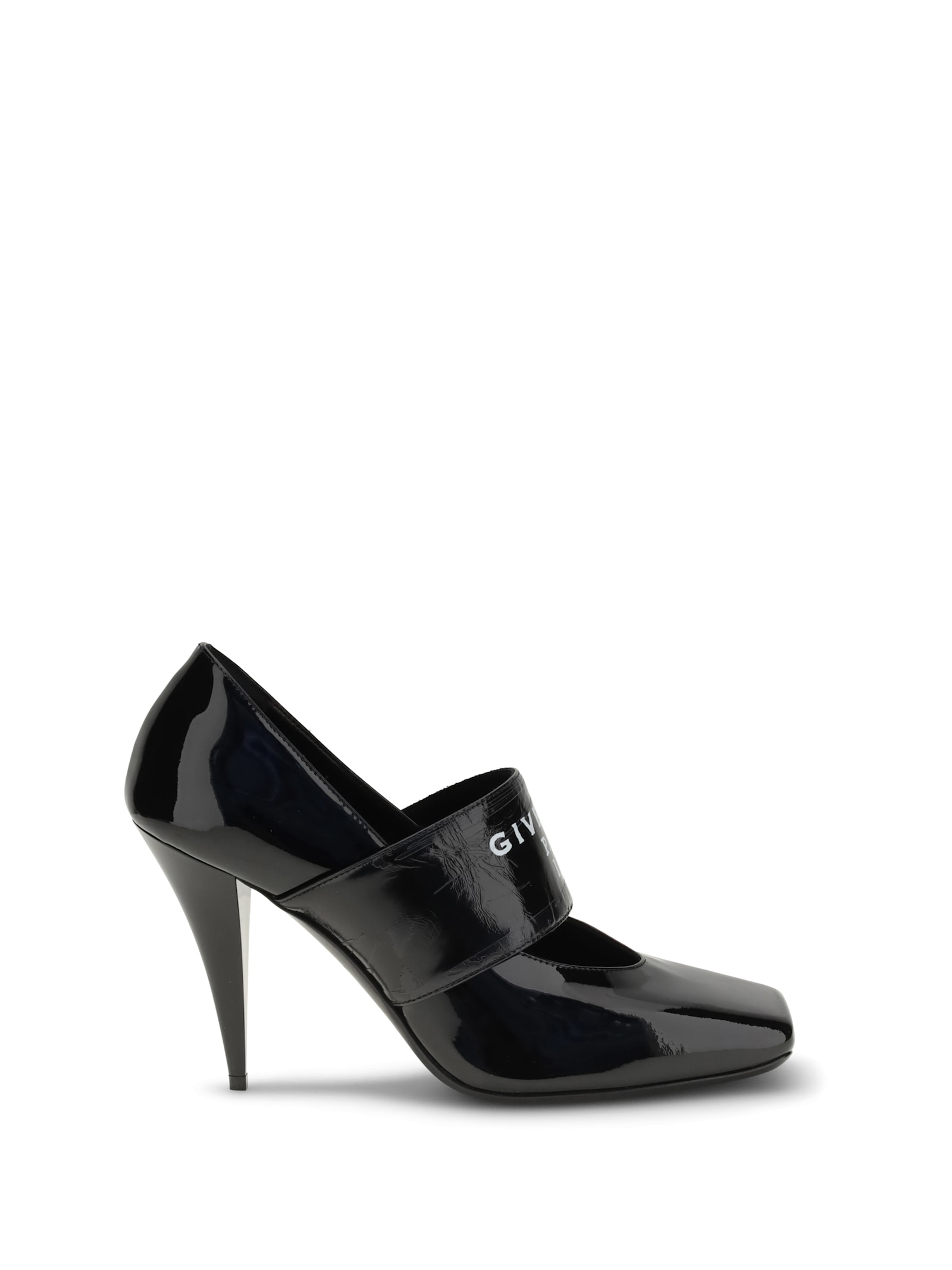 Givenchy Paris Logo Printed 1952 Square-toe Pumps In Black