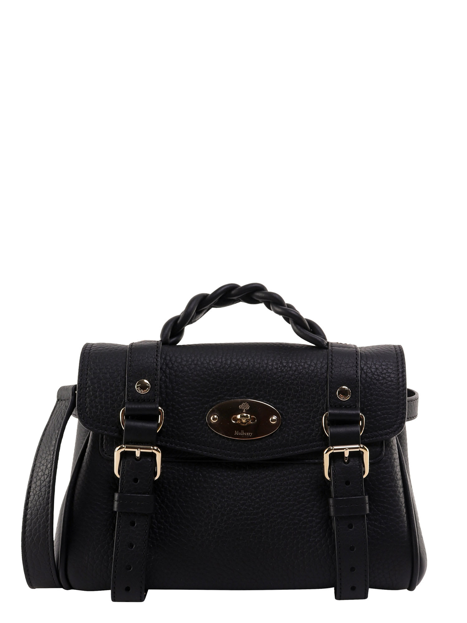 Shop Mulberry Mini Alexa Handbag In Black