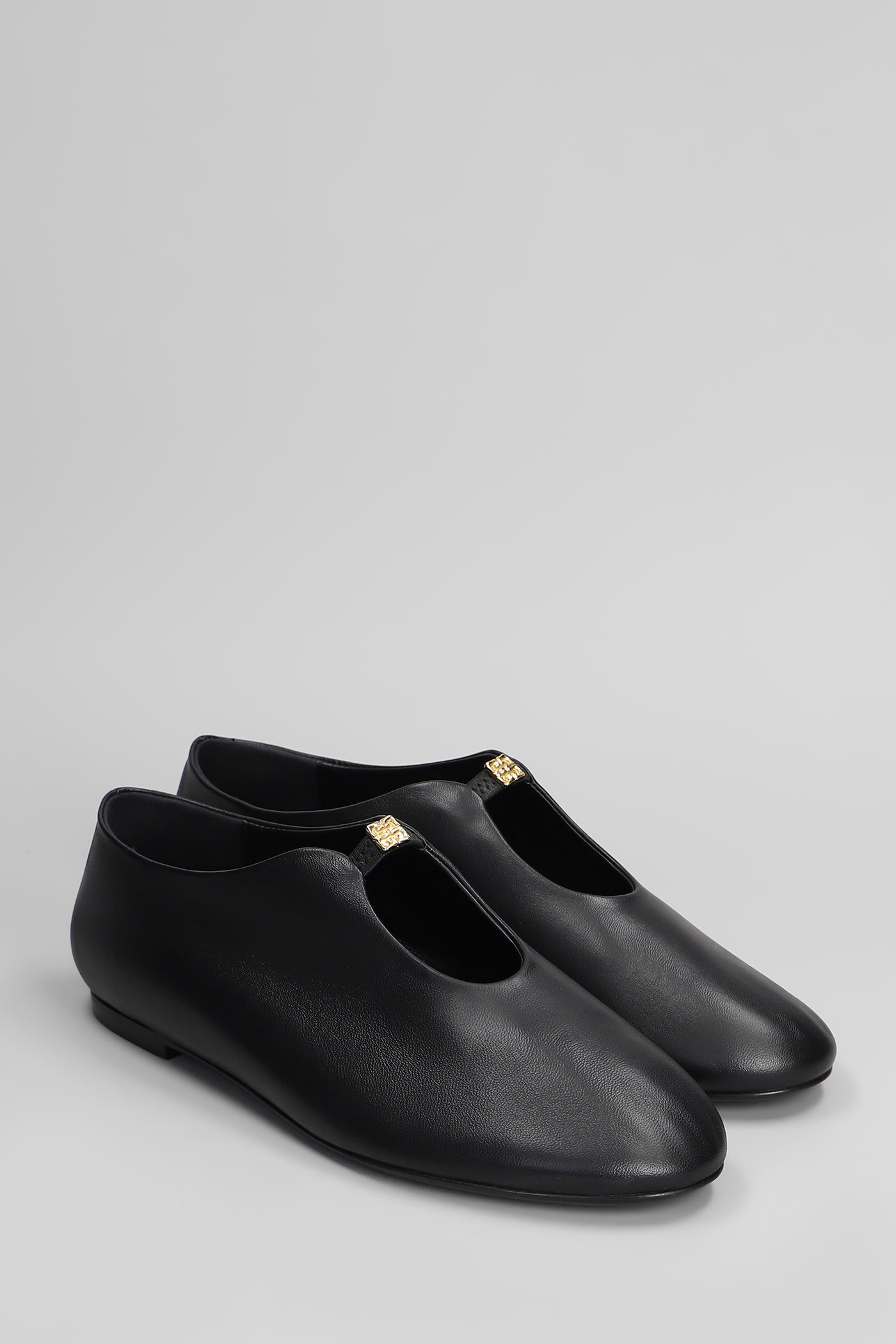 Givenchy 4g Liquid Nappa Leather Ballet Flats In Black