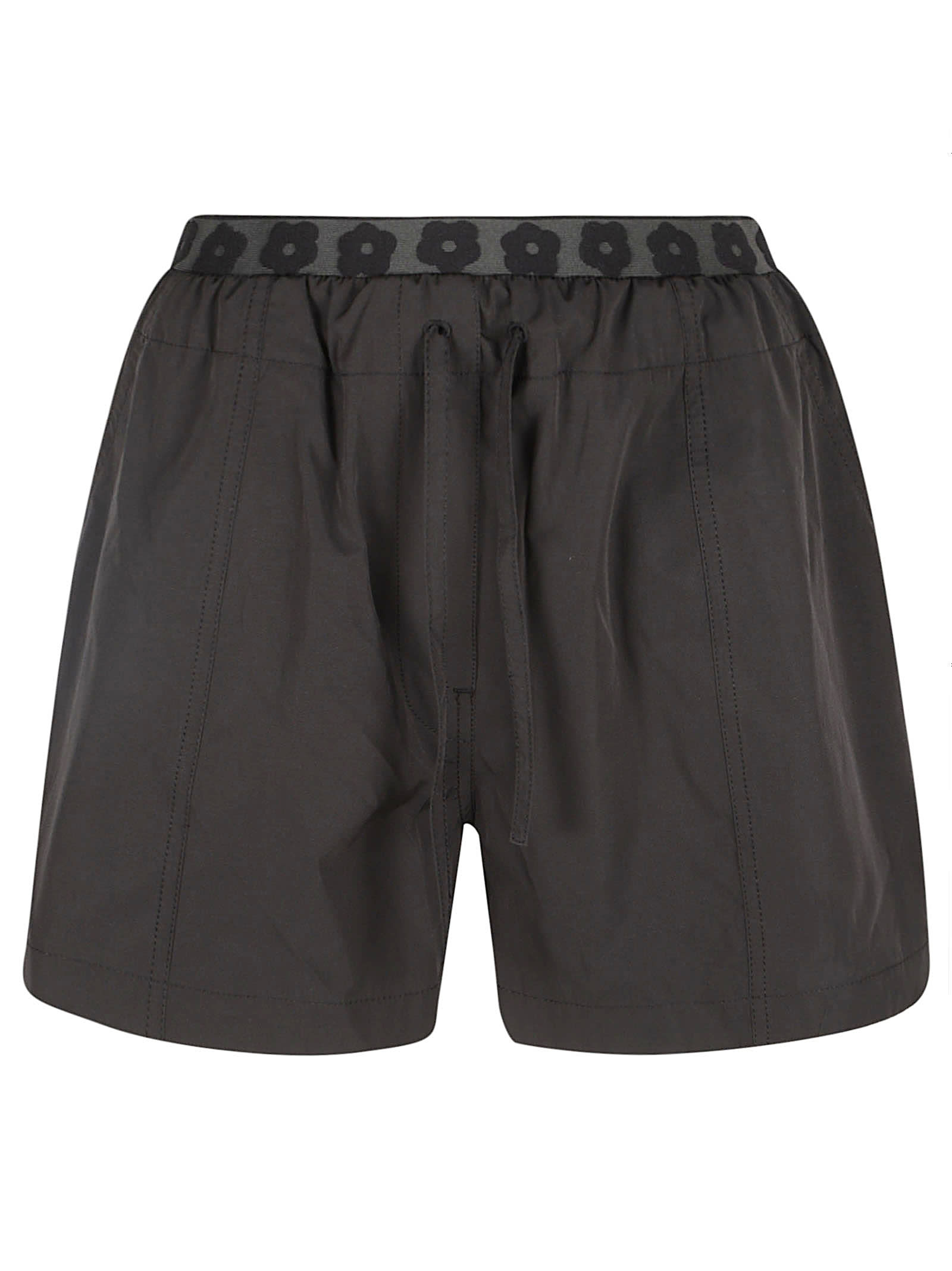 Shop Kenzo Flower Waist Shorts In Black