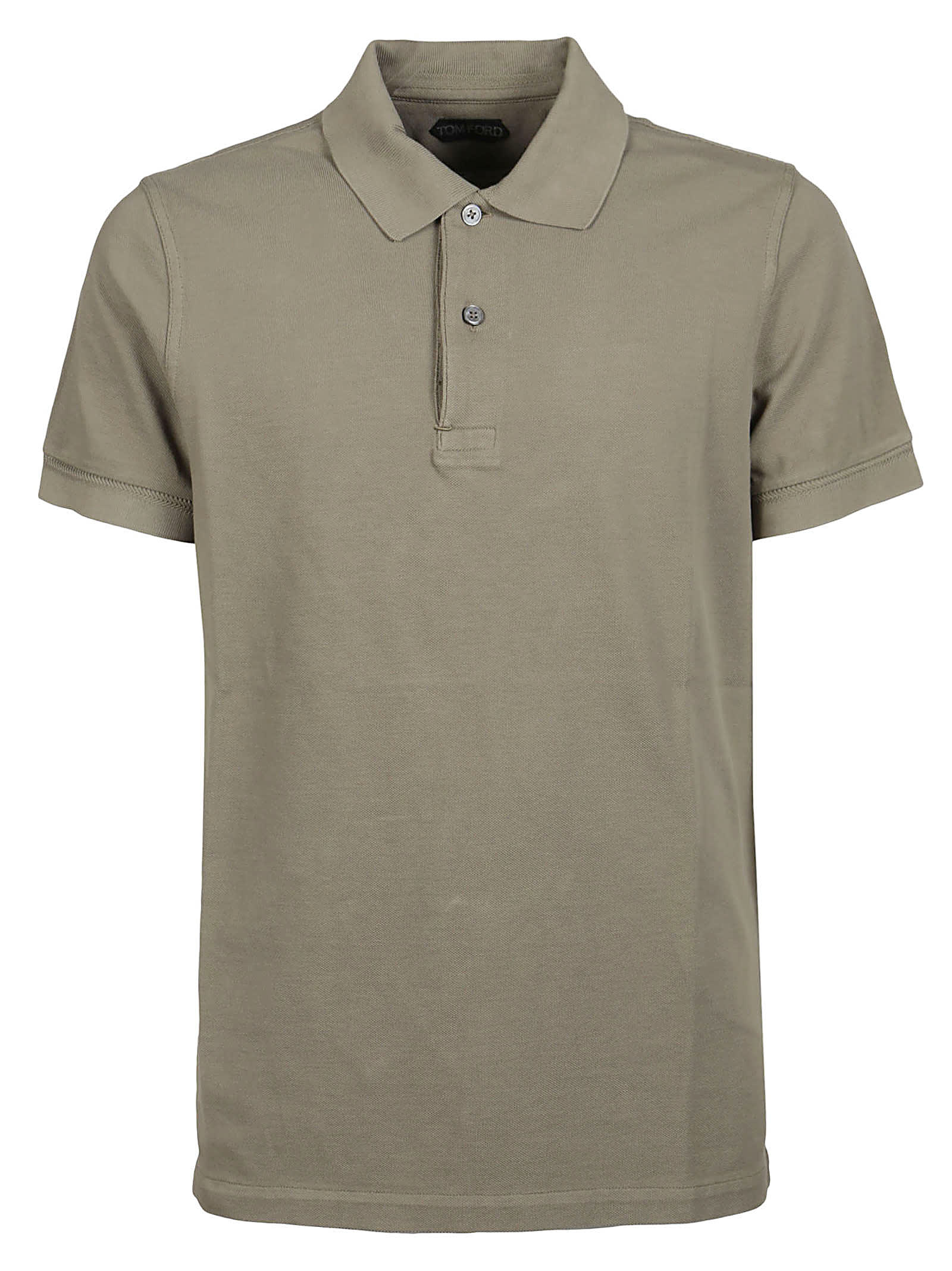 Tom Ford Classic Pique Polo With Tailored Fit In Green