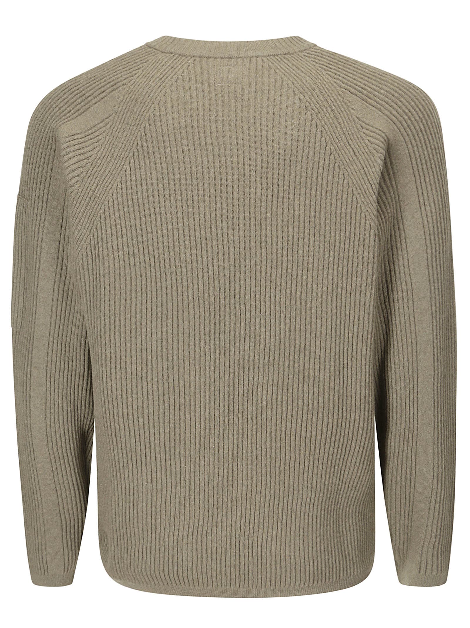 Shop C.p. Company Lambswool Grs Crew Neck Full Knit In Walnut