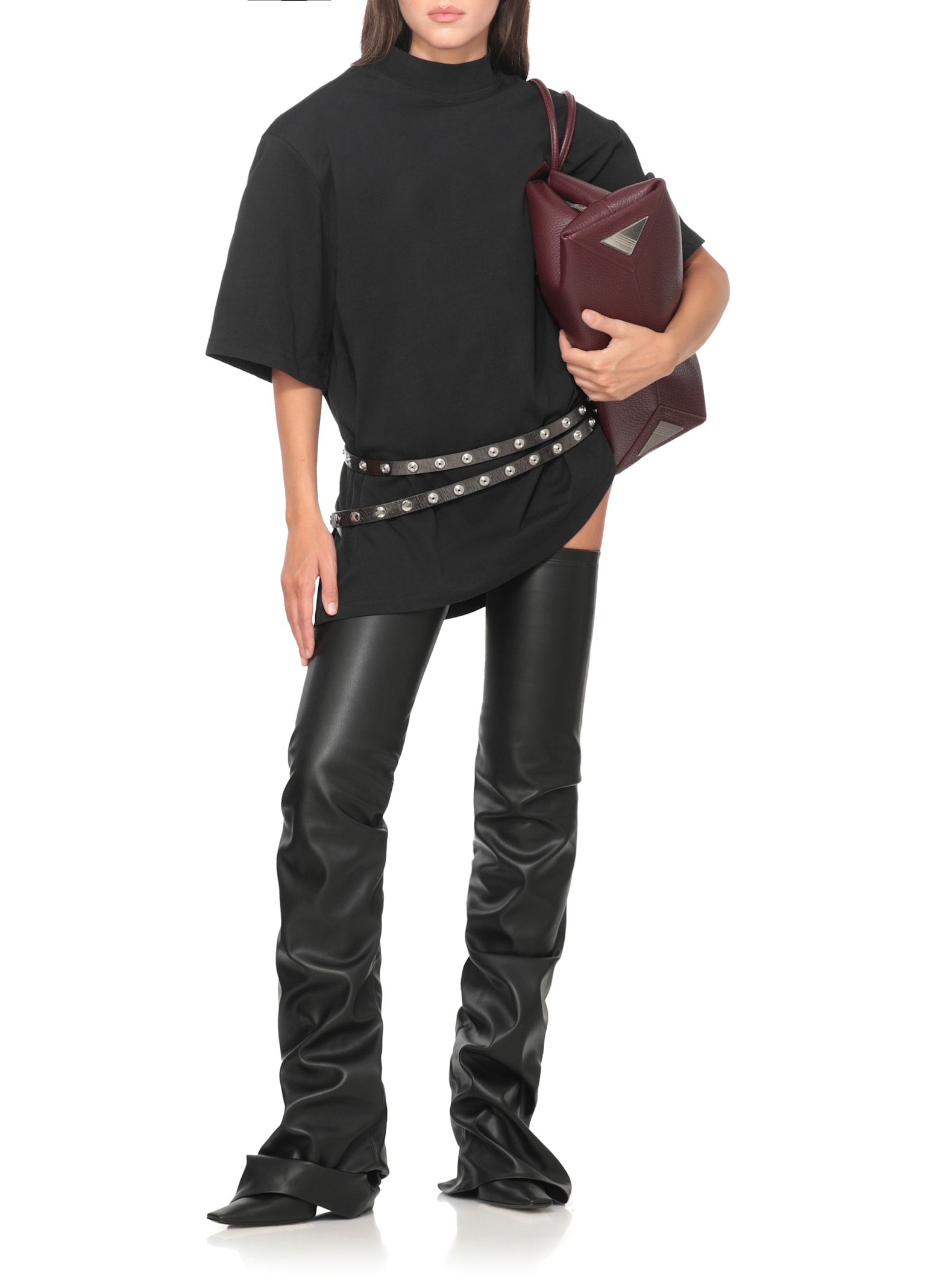 Attico Cotton T-shirt In Black