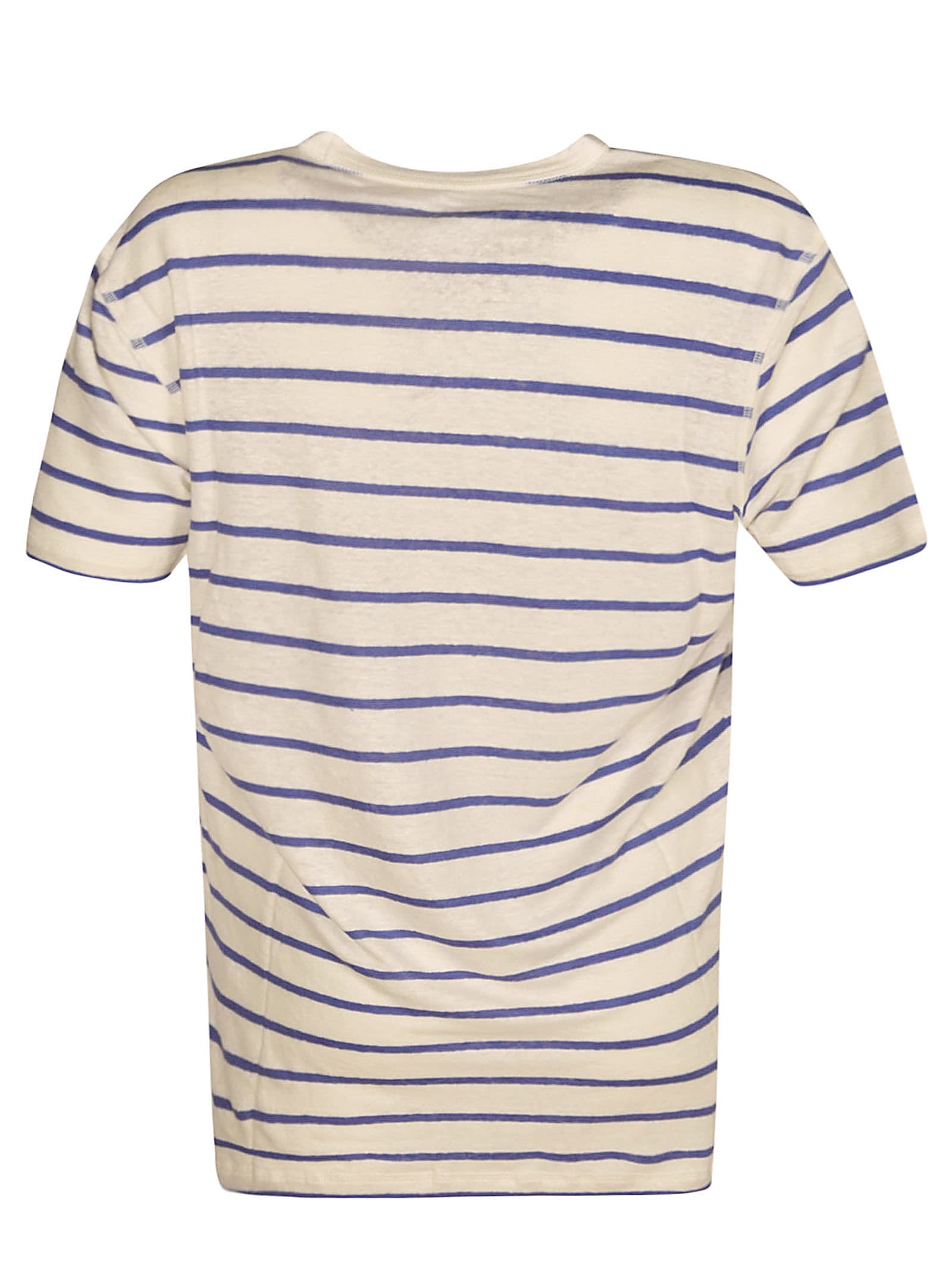 Shop Majestic Stripe V-neck T-shirt In Klein