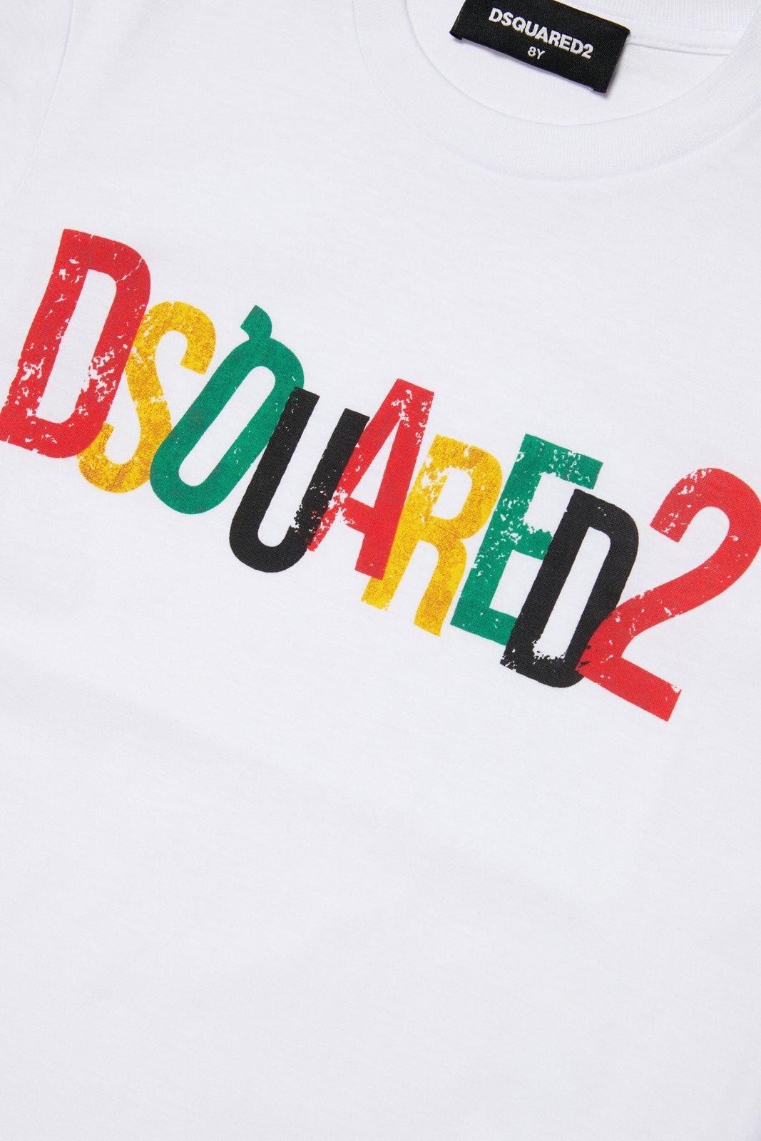 Shop Dsquared2 Logo-printed Crewneck T-shirt In White