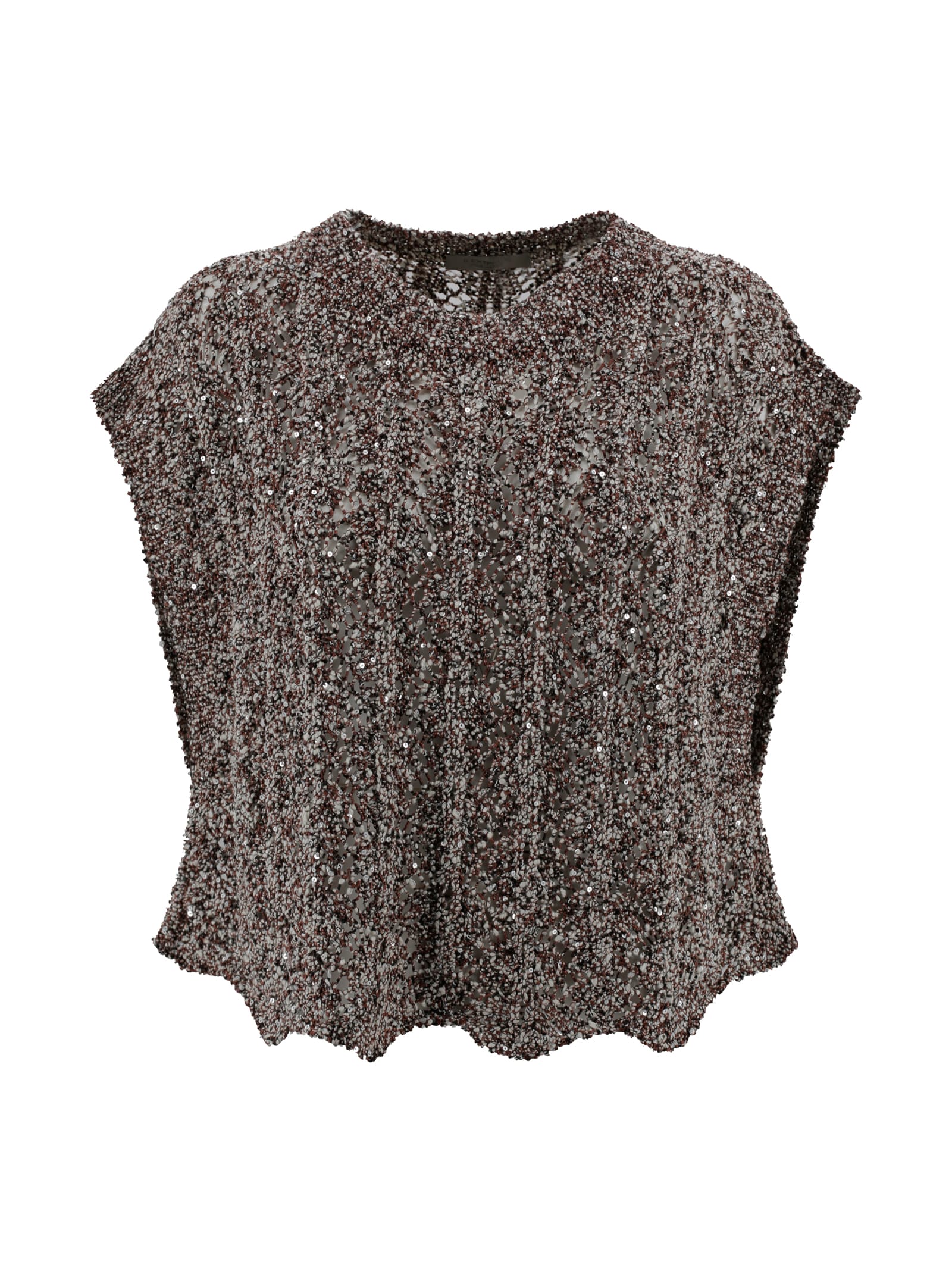 D. Exterior Sequin Knit Vest