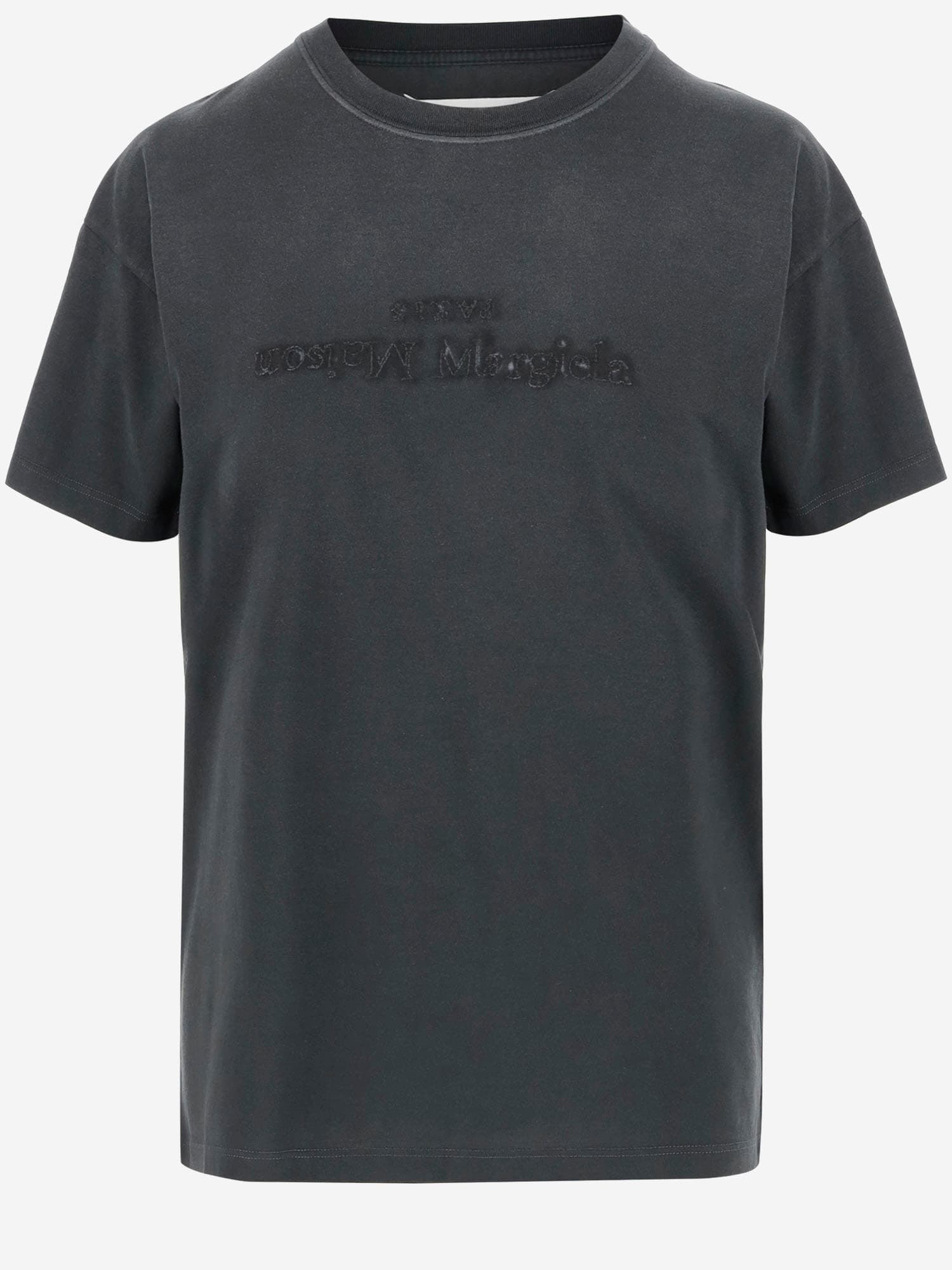 Shop Maison Margiela Cotton T-shirt With Logo In Black