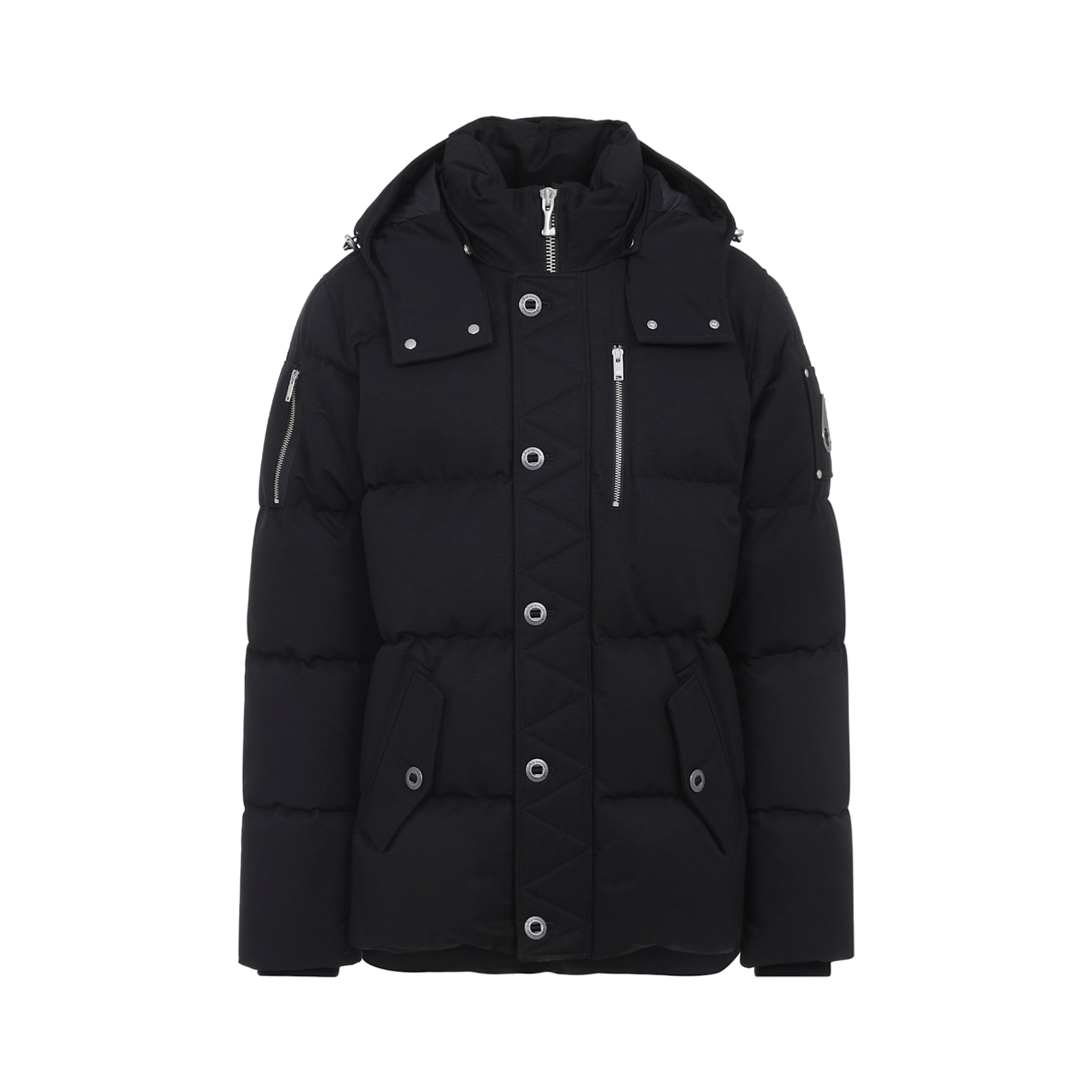 Moose Knuckles Quilted Hooded Jackets Removable Hood In Black