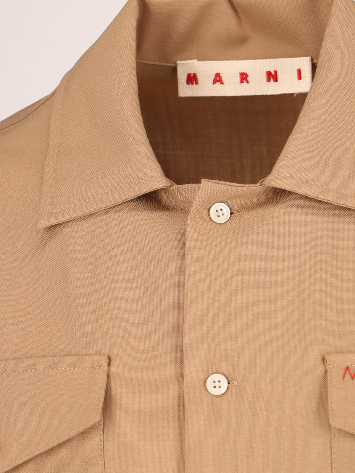 Shop Marni Multipocket Logo Shirt In Brown